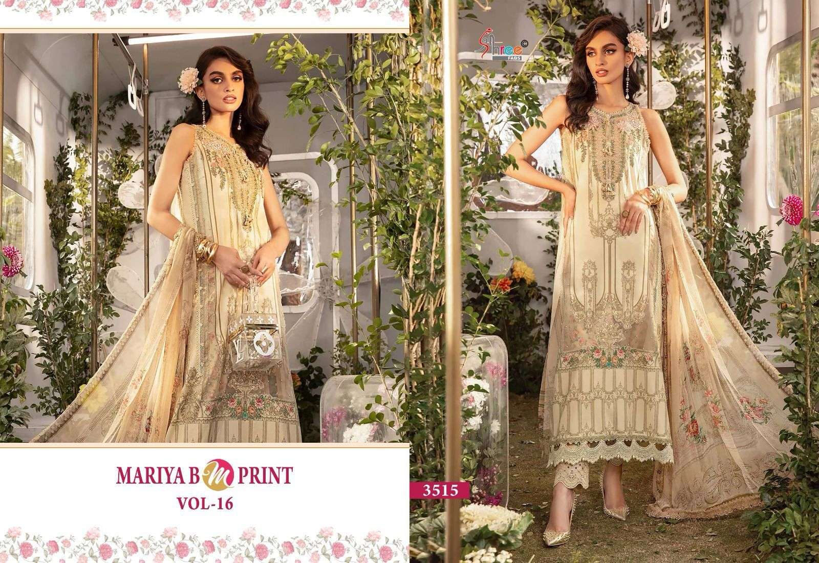 shree fabs  maria b m print vol 16  cotton decent look salwar suit with siffon duaptta catalog