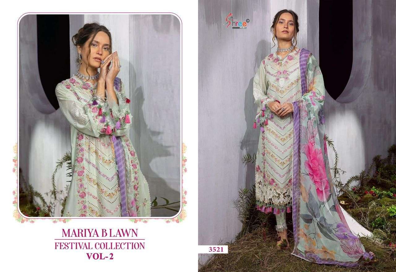 shree fabs  mariya b lawn festival collection vol 2 lawn cotton attractive look salwar suit with cotton dupatt catalog