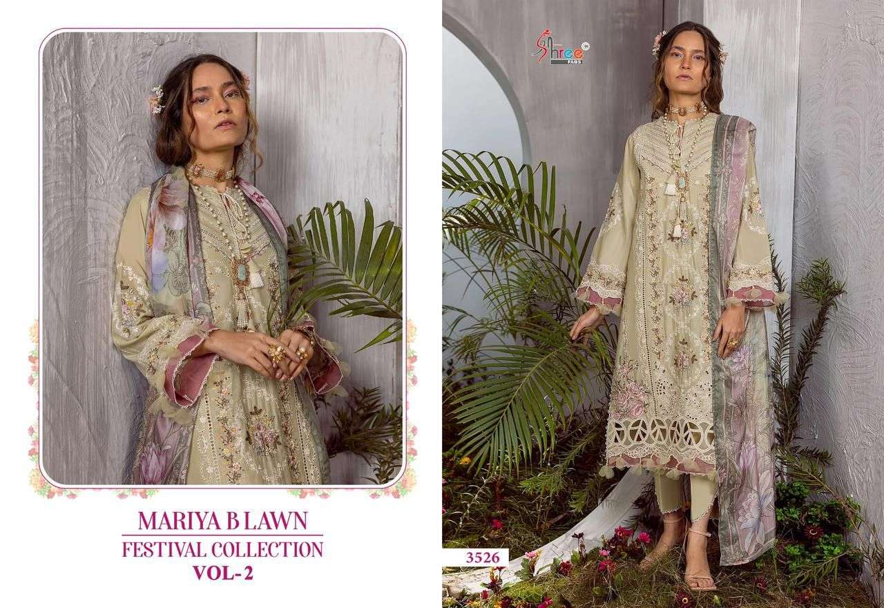 shree fabs mariya b lawn festival collection vol 2 lawn cotton decent look salwar suit with siffon dupatta catalog