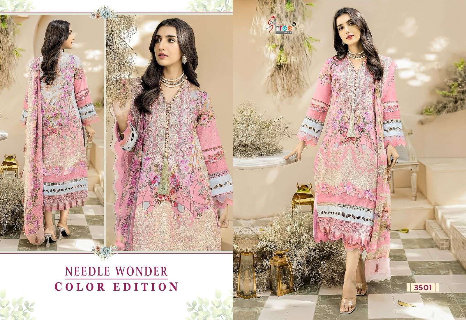 shree fabs needle wonder colour edition graceful look salwar suit catalog