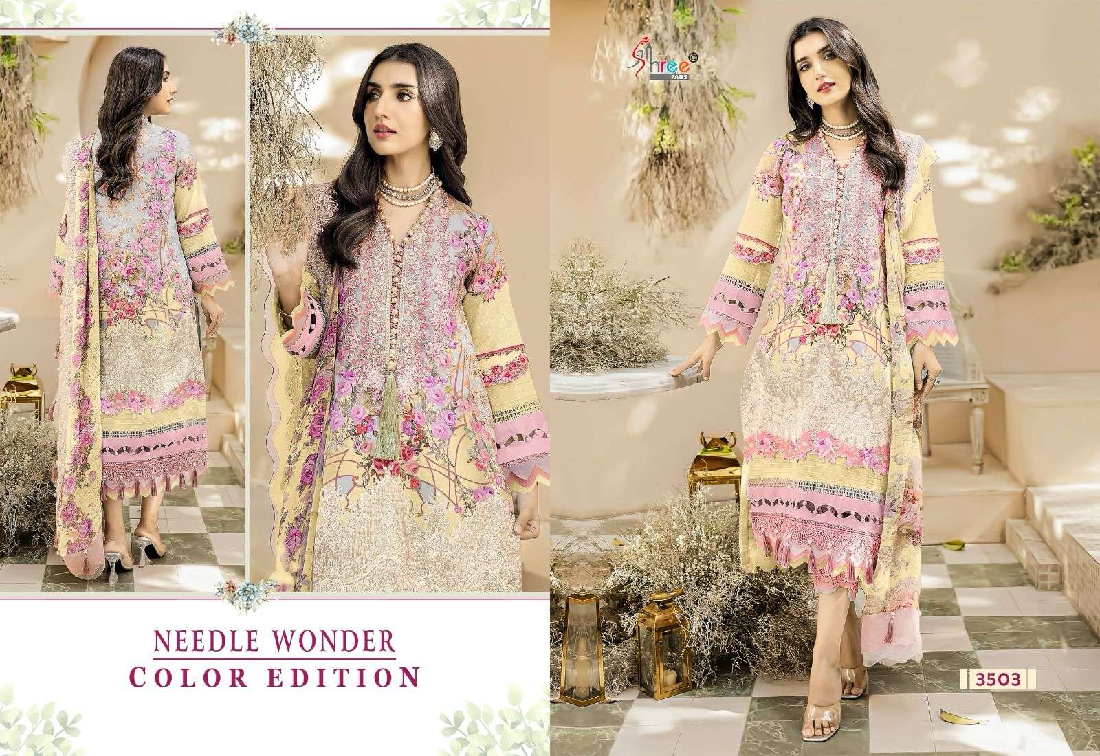 shree fabs needle wonder colour edition graceful look salwar suit catalog