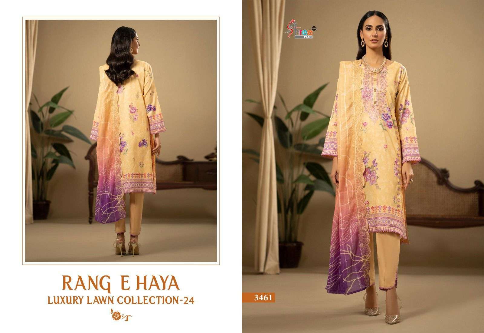 shree fabs rang e haya luxury lawn collection vol 01 cotton decent look with cotton dupatta catalog