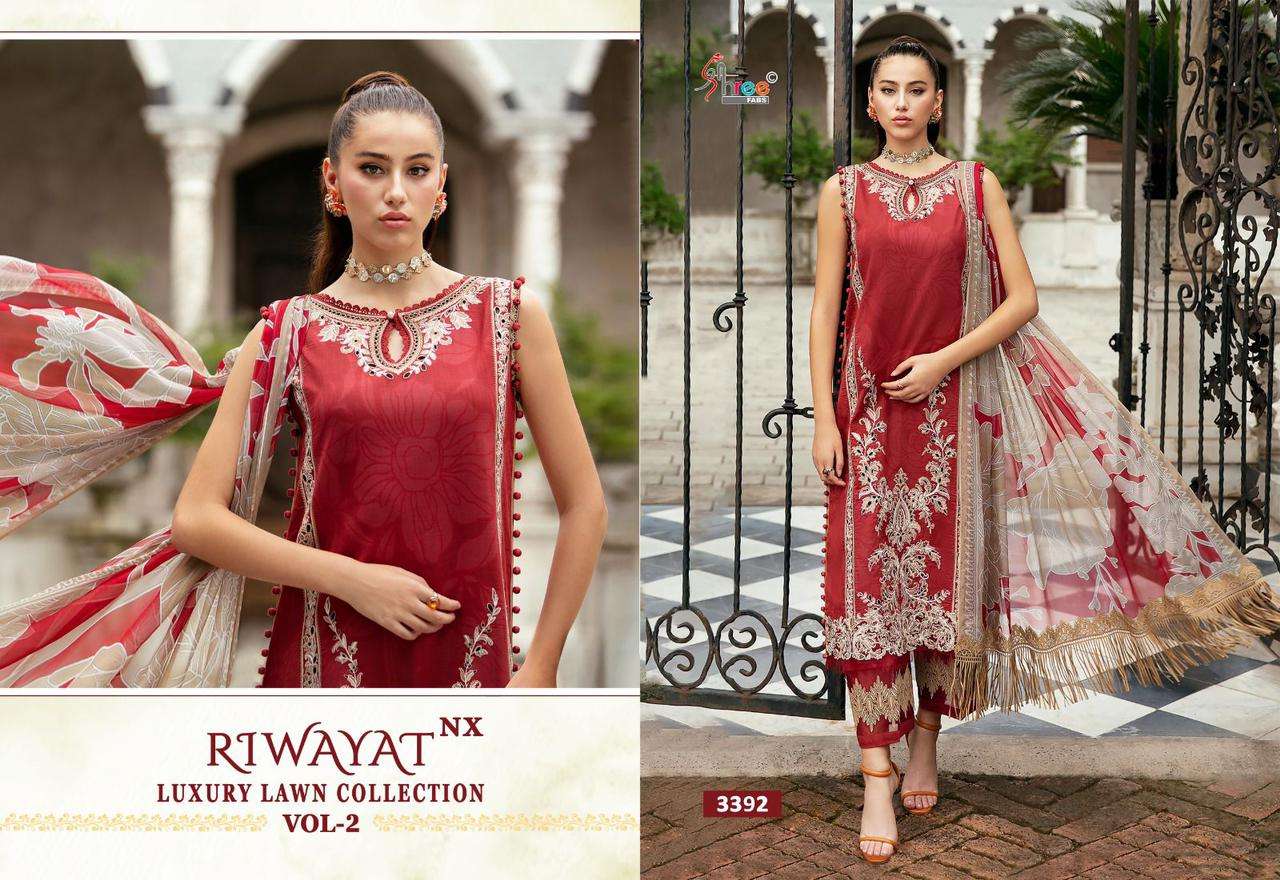 shree fabs riwayat luxury lawn collection vol 2 nx lown cotton exclusive print salwar suit with cotton dupatta catalog