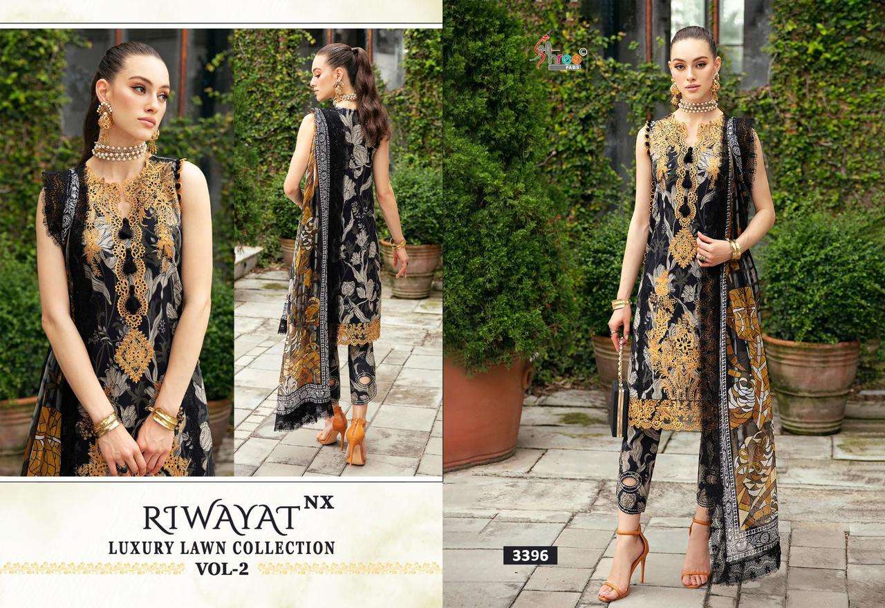 shree fabs riwayat luxury lawn collection vol 2 nx lown cotton exclusive print salwar suit with cotton dupatta catalog