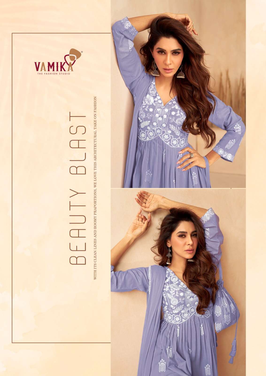 vamika lakhnavi vol 7  reyon newand modern look top plazo with dupatta catalog