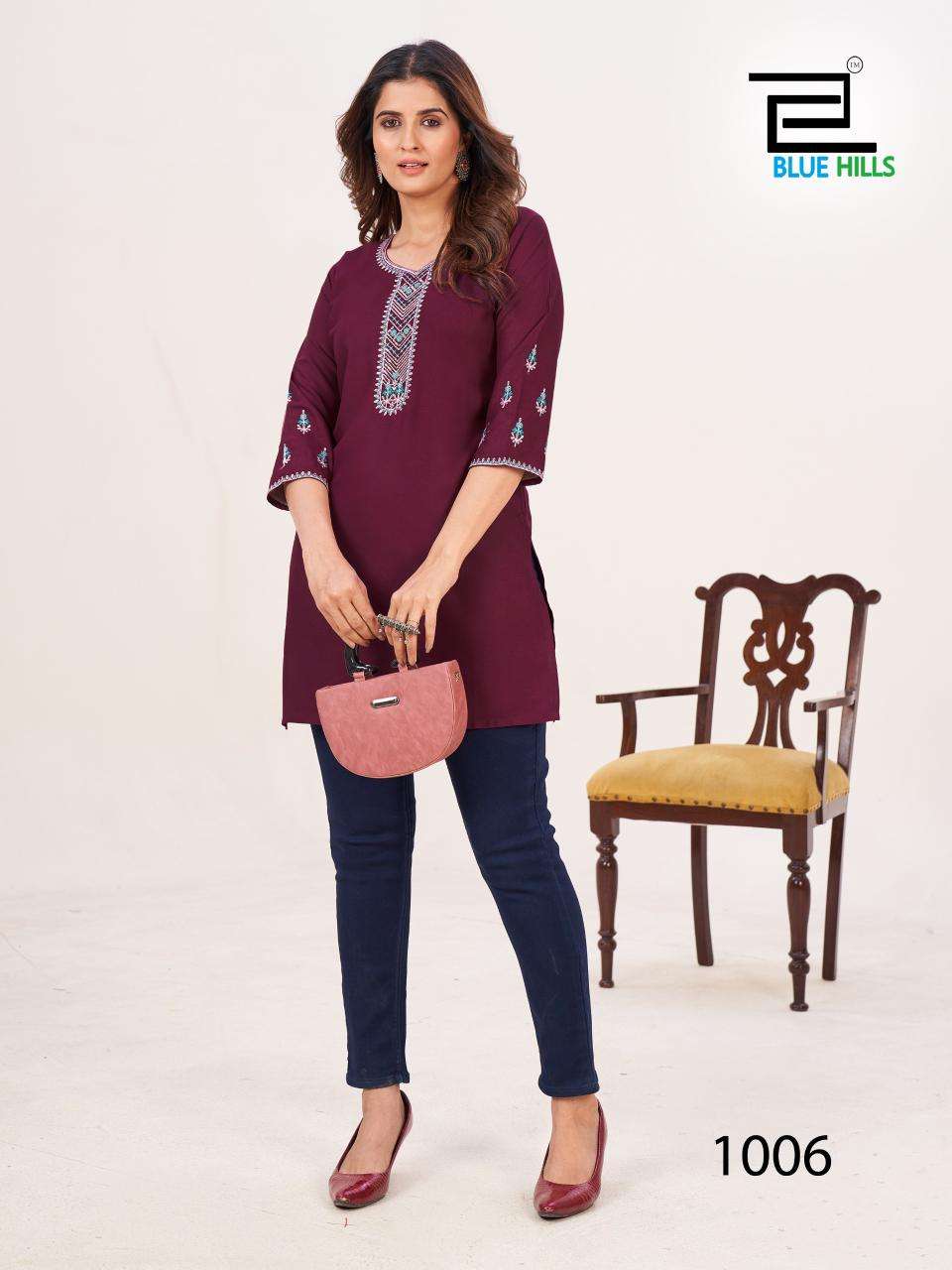 blue hills bloom rayon decent look tops catalog