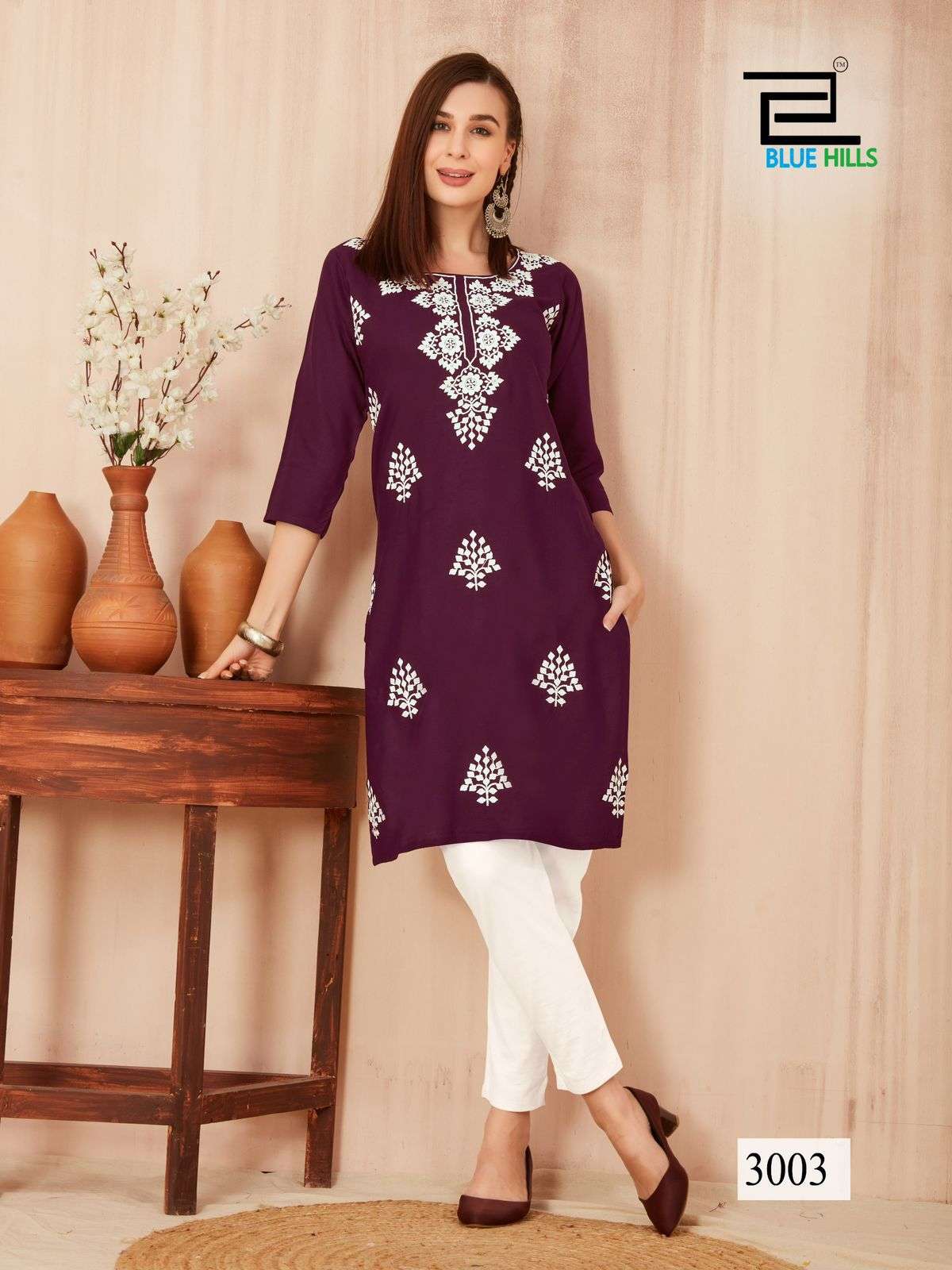 bluehills nawab vol 3  rayon attrective look kurti catalog