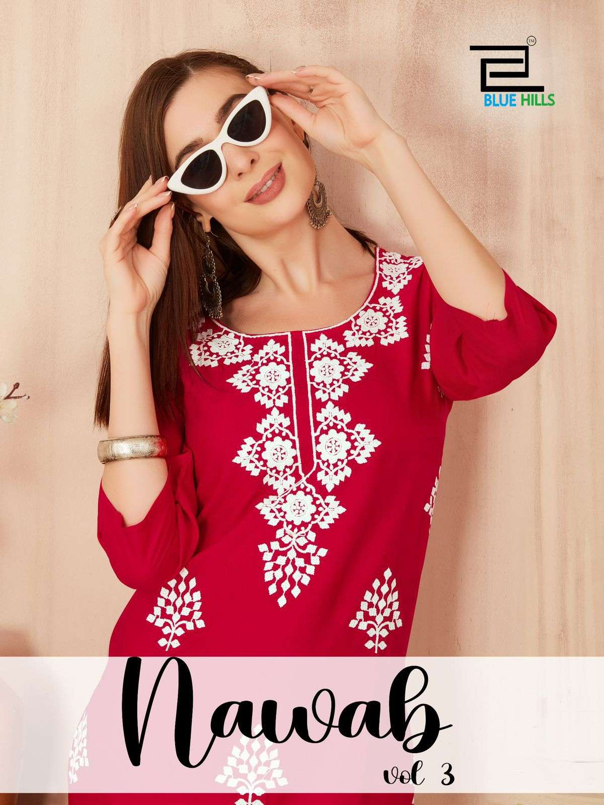 bluehills nawab vol 3  rayon attrective look kurti catalog