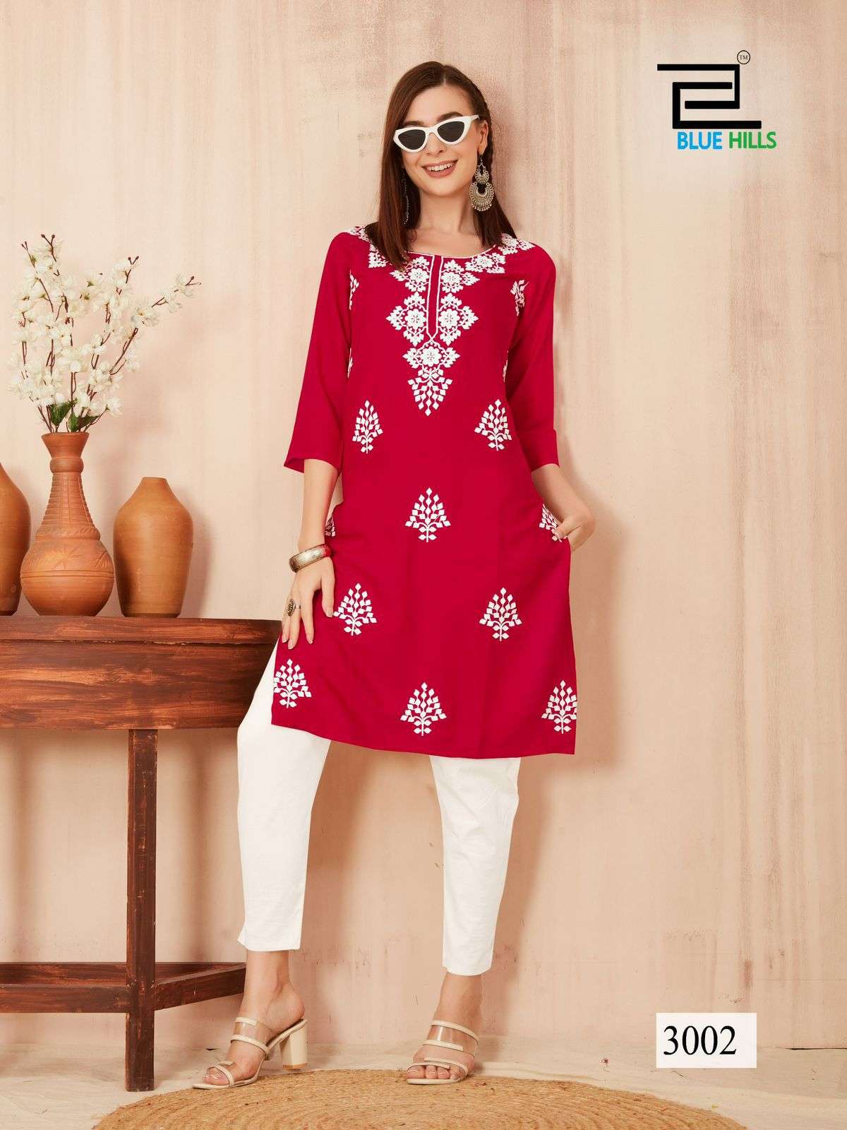 bluehills nawab vol 3  rayon attrective look kurti catalog