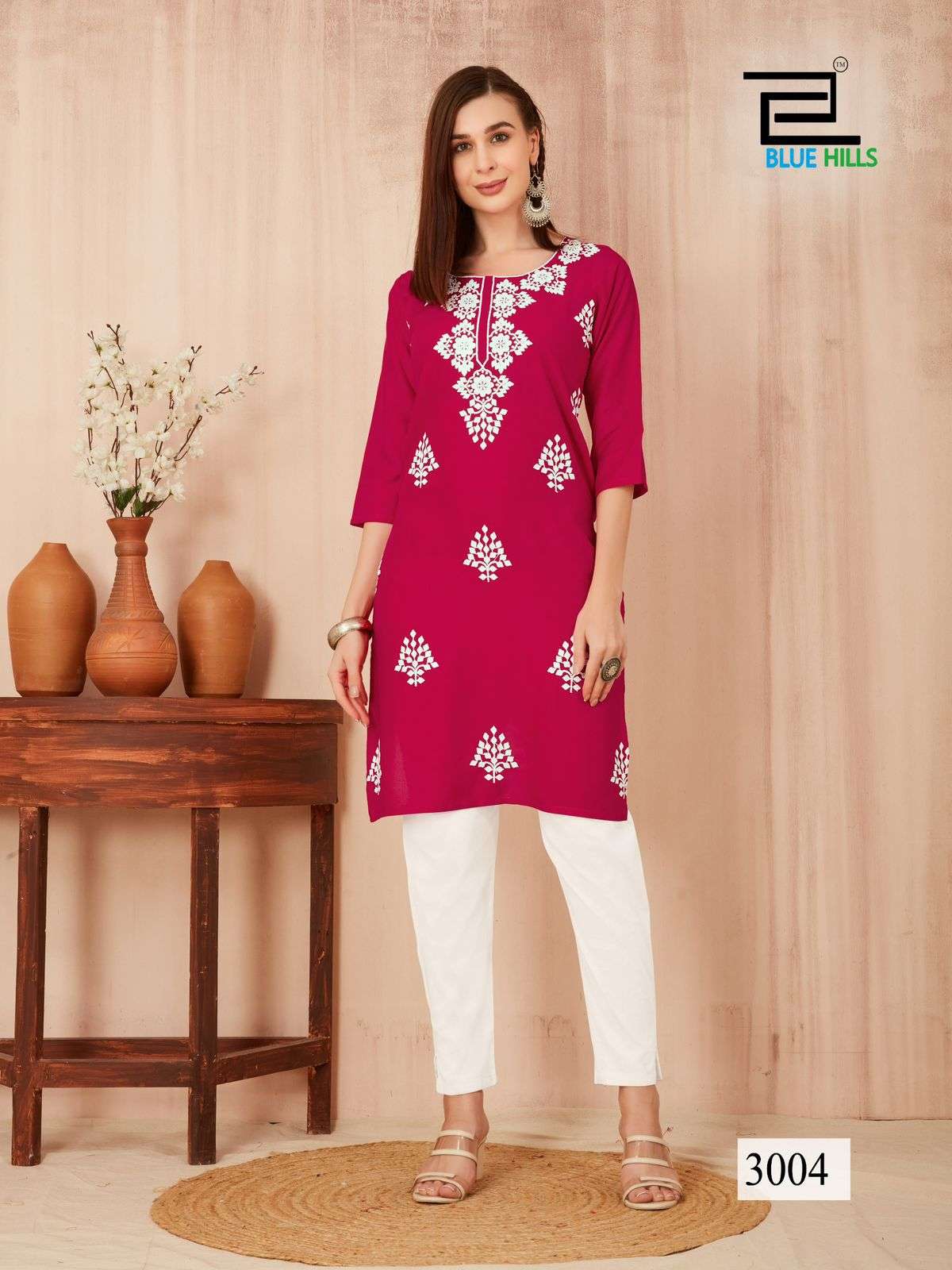 bluehills nawab vol 3  rayon attrective look kurti catalog