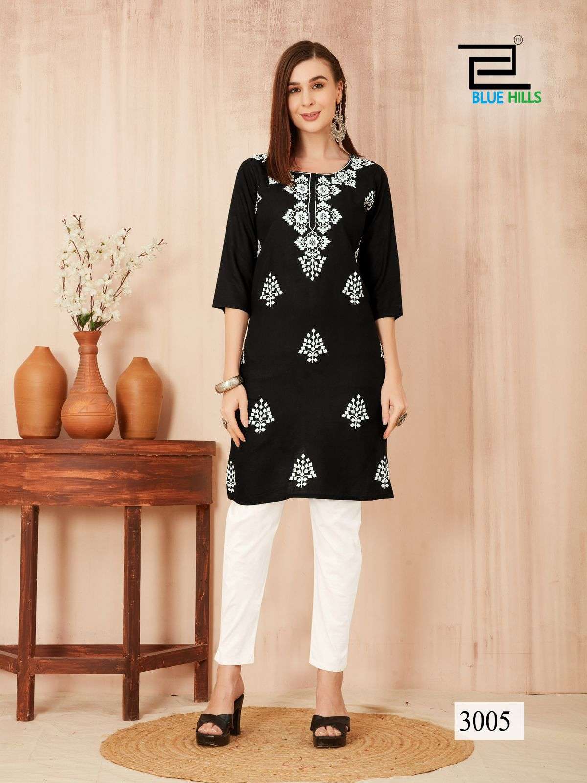 bluehills nawab vol 3  rayon attrective look kurti catalog