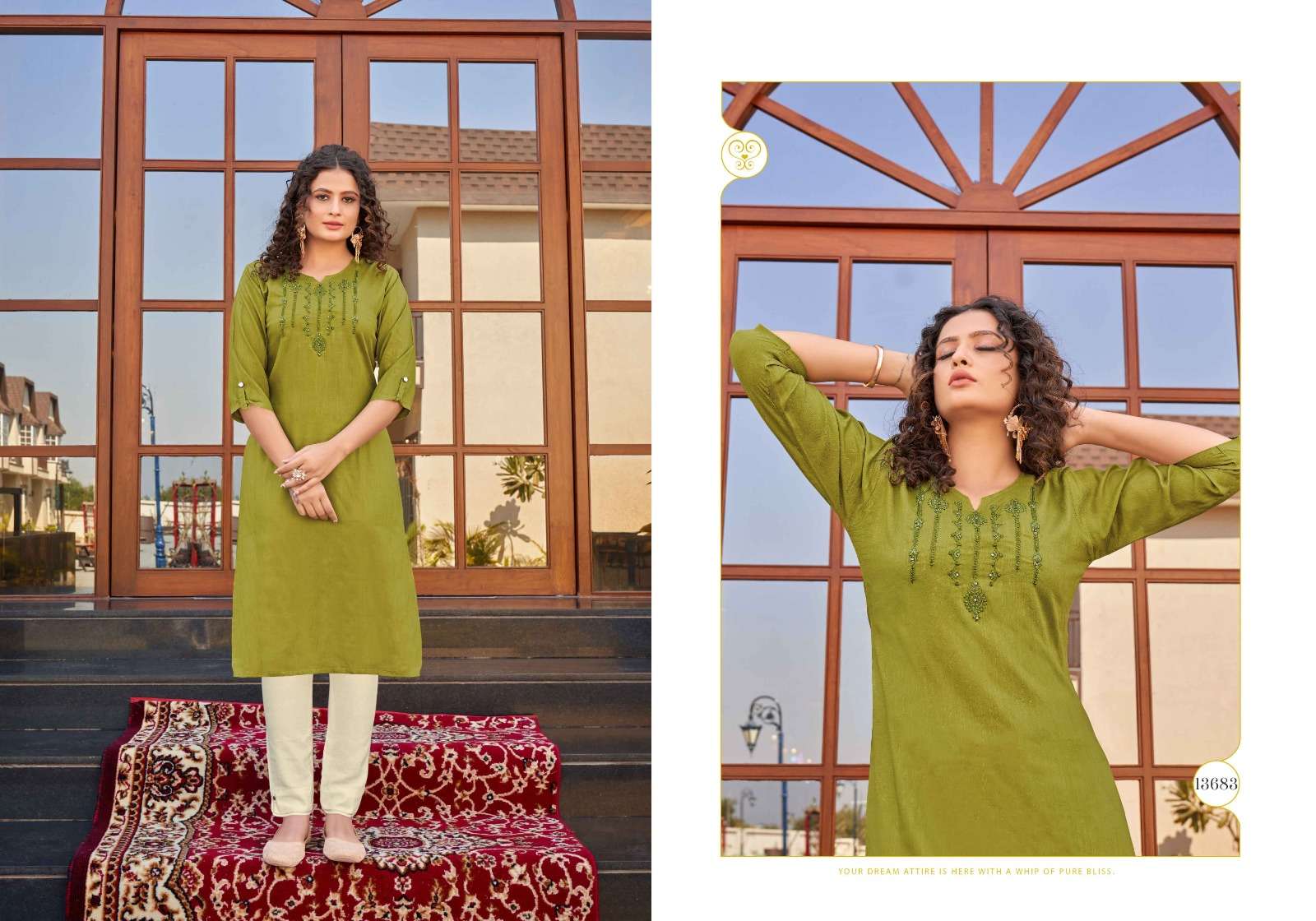 kalaroop scarlet reyon attrective look kurti catalog