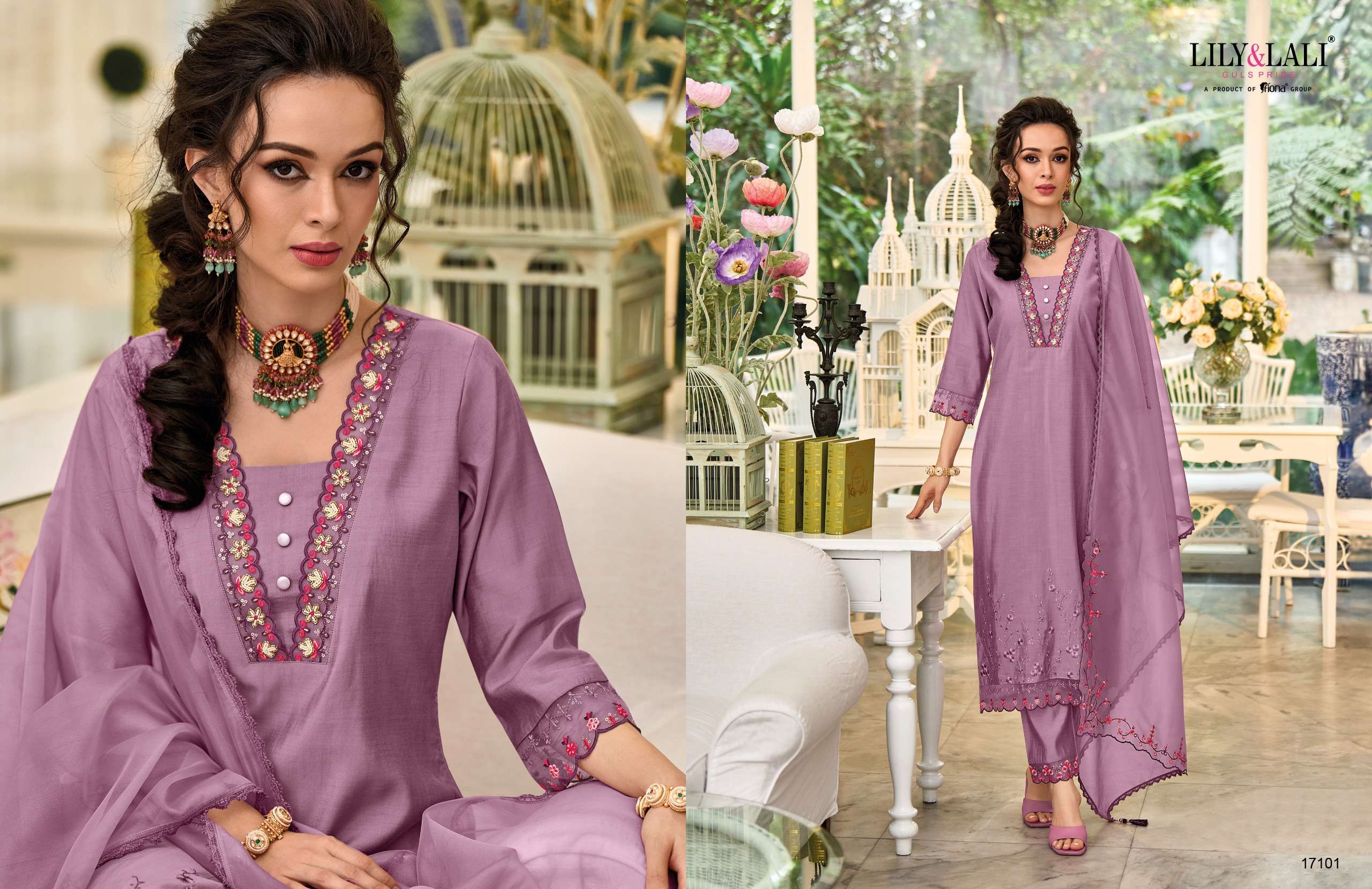 lily and lali melange  milan silk new and modern look top bottom with dupatta catalog