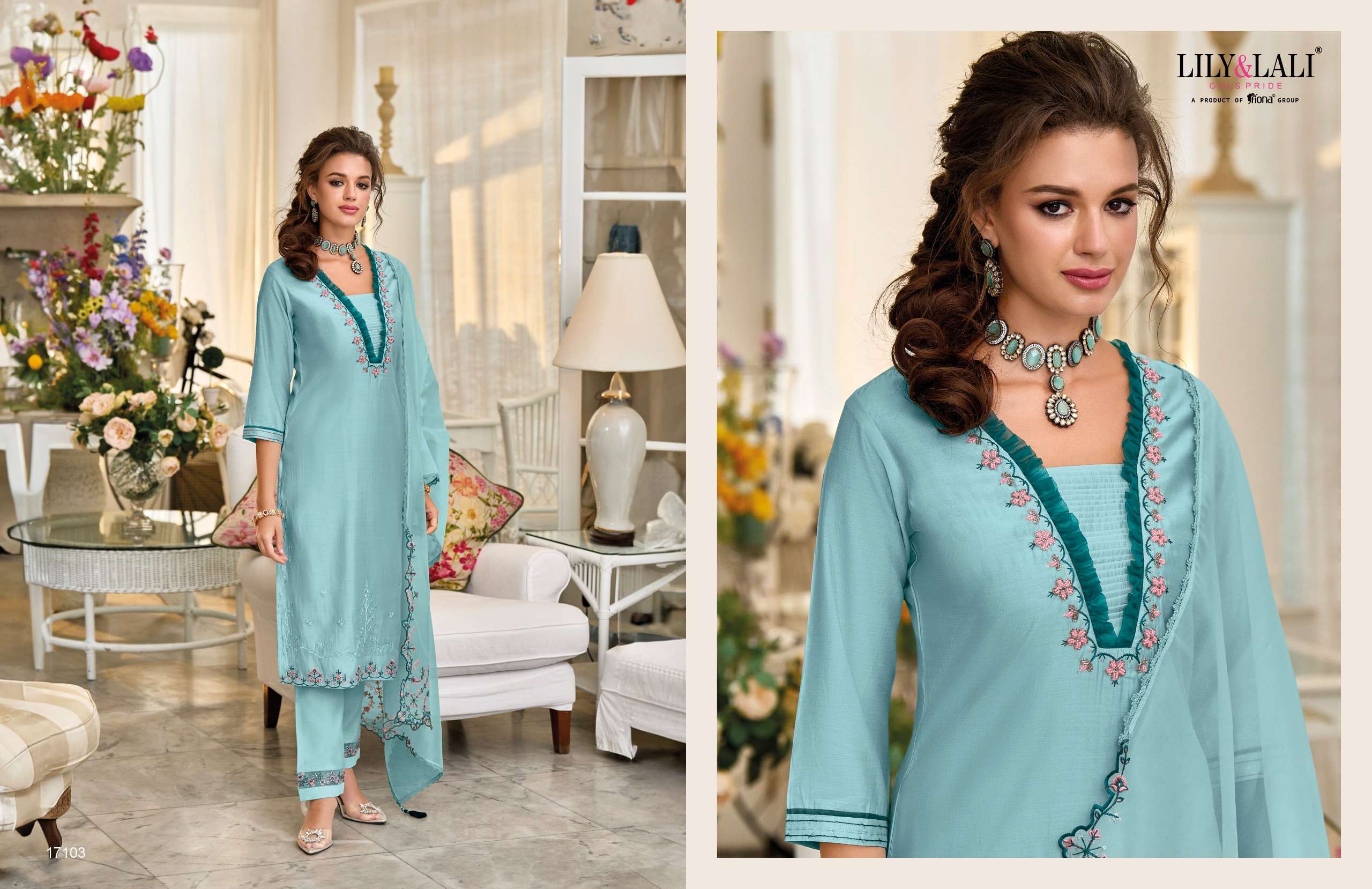 lily and lali melange  milan silk new and modern look top bottom with dupatta catalog