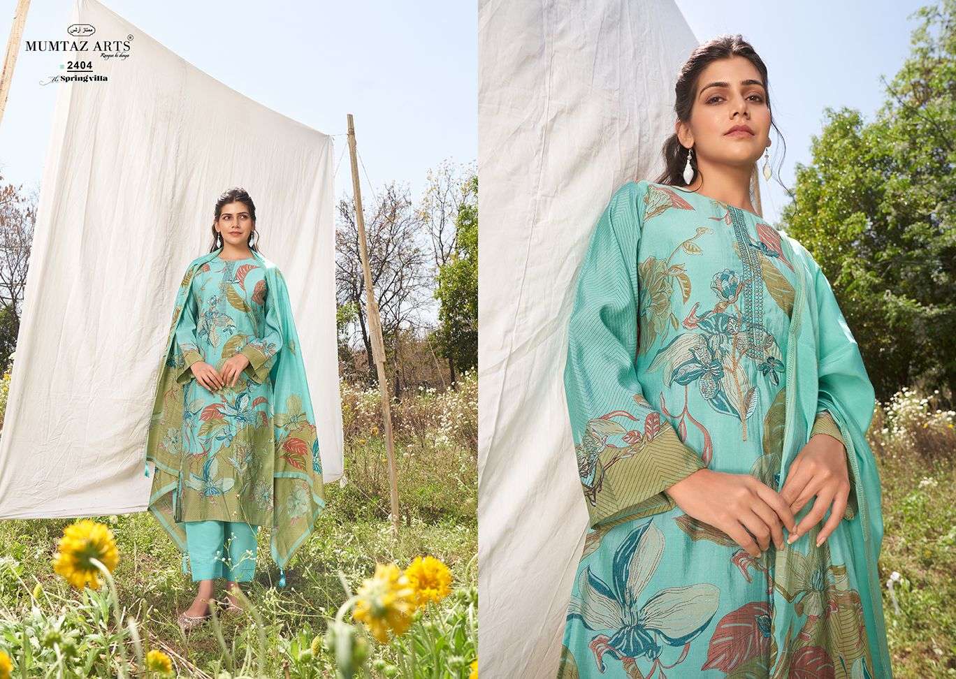 mumtaz arts spring villa pure viscose muslin exclusive print salwar suit catalog