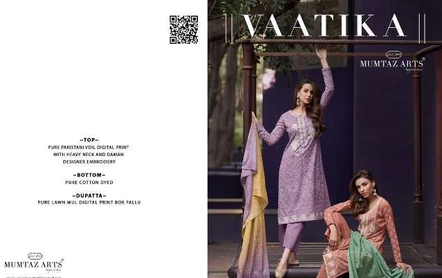 mumtaz arts vaatika pure lawn cotton exclusive look salwar suit catalog