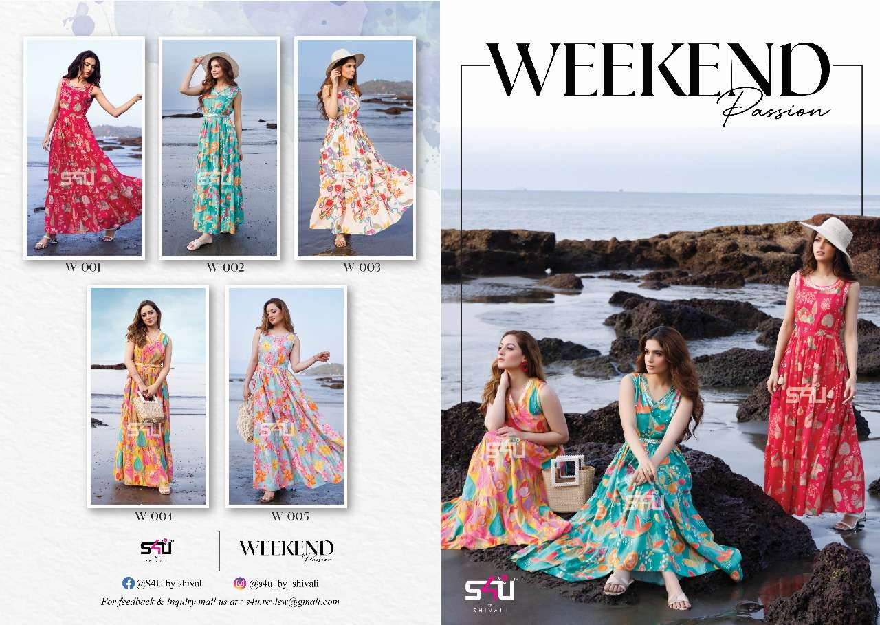 s4u weekend rayon new and modern look kurti catalog