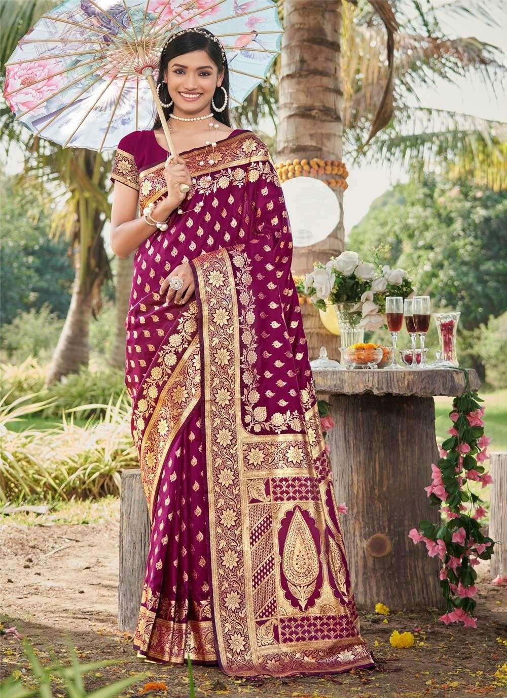 sanam print bunawat prachal silk silk regal look saree catalog