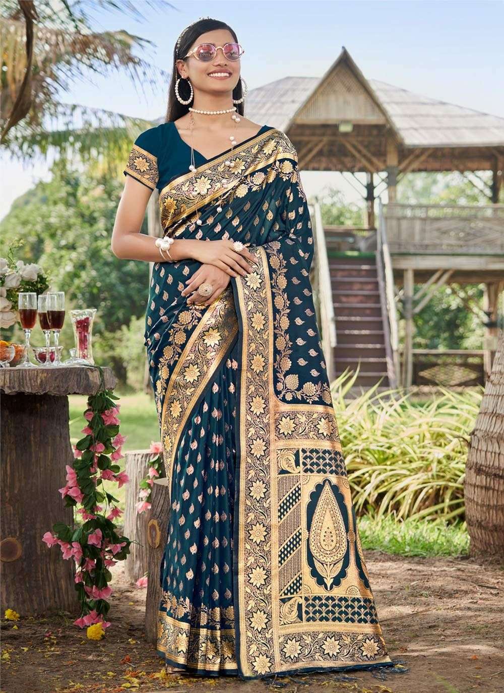 sanam print bunawat prachal silk silk regal look saree catalog