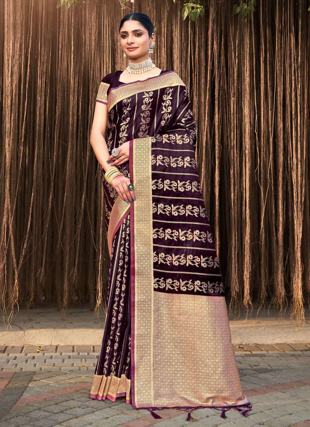 sangam bunwat purnima satin silk attractive look saree catalog