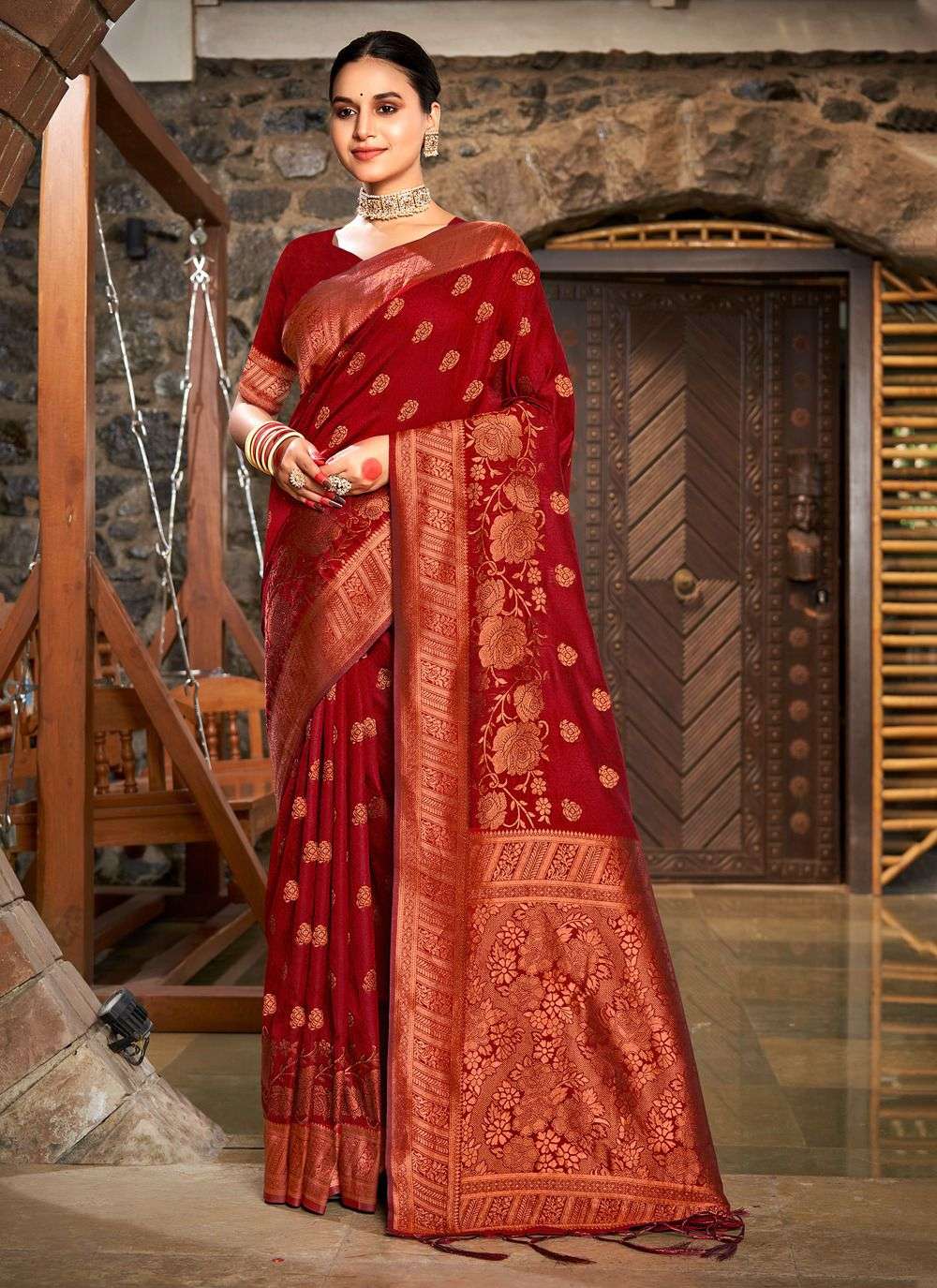 sangam print indu silk silk regal look saree catalog