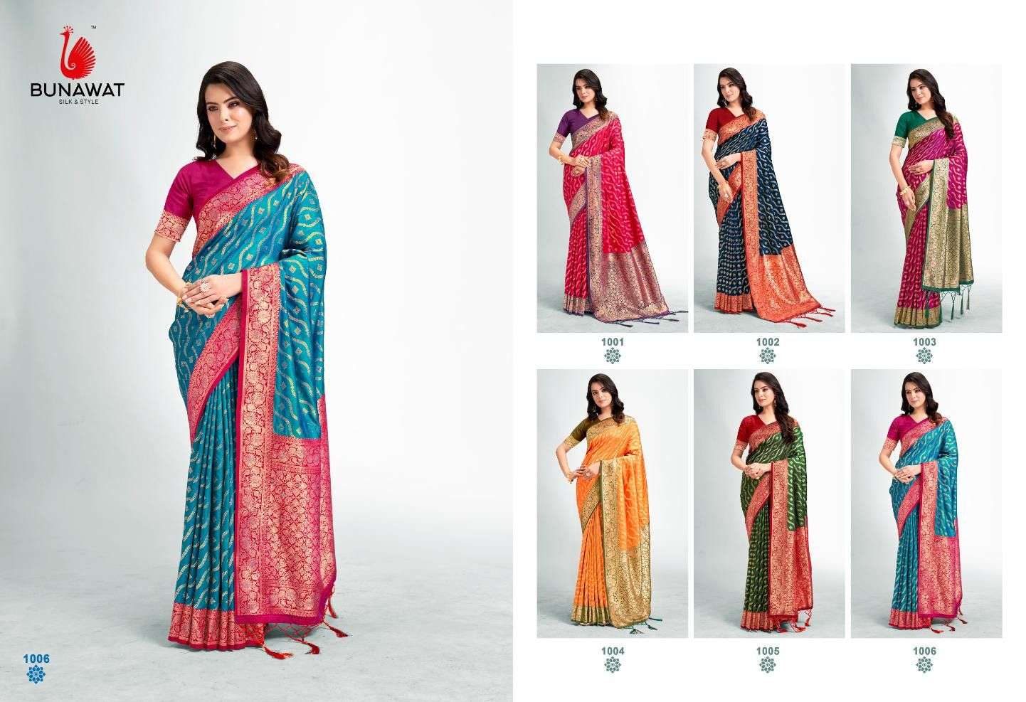 sangam prints bunawat adhunik silk silk catchy look saree catalog