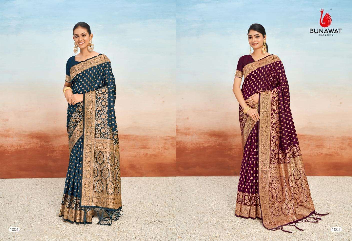 sangam prints bunawat Parijit Silk silk exclusive look saree catalog