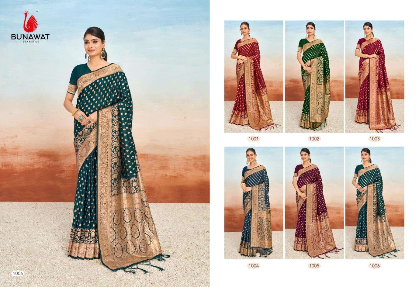 sangam prints bunawat Parijit Silk silk exclusive look saree catalog