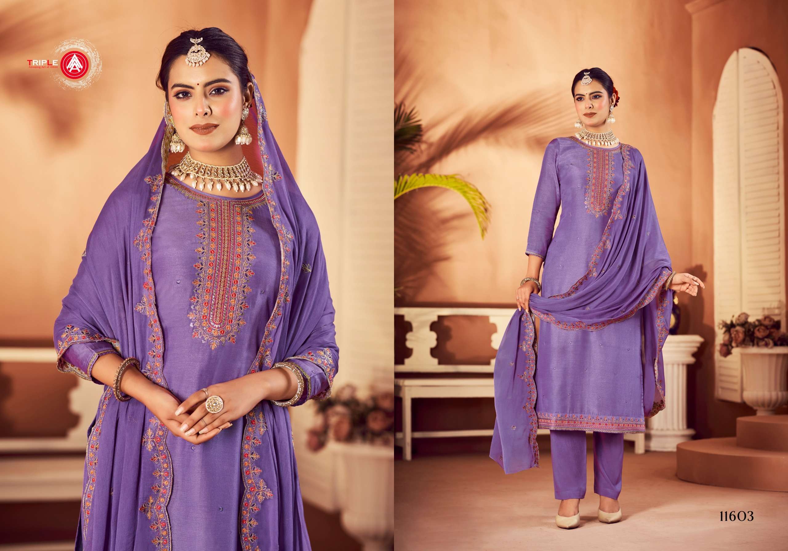 triple aaa taani muslin catchy look salwar suit catalog