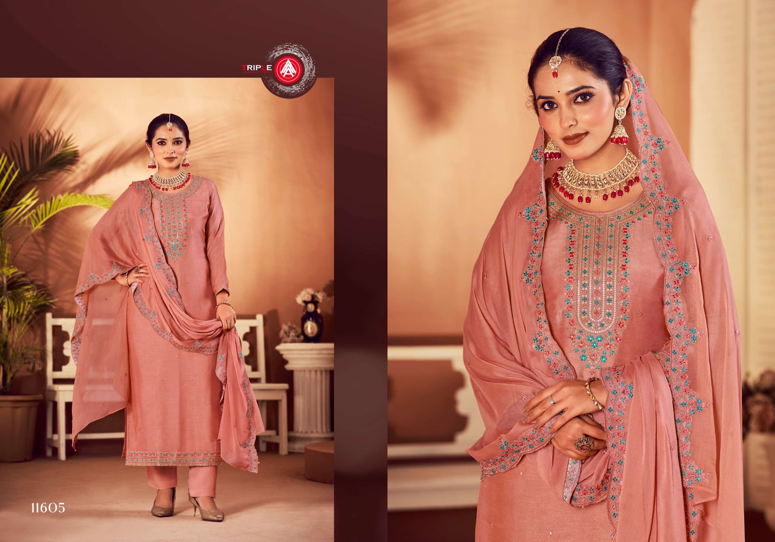 triple aaa taani muslin catchy look salwar suit catalog