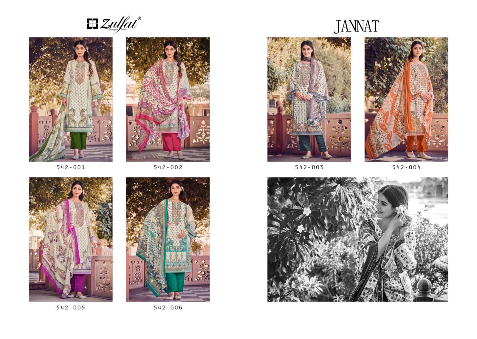 zulfat designer suits jannat cotton exclusive look salwar suit catalog