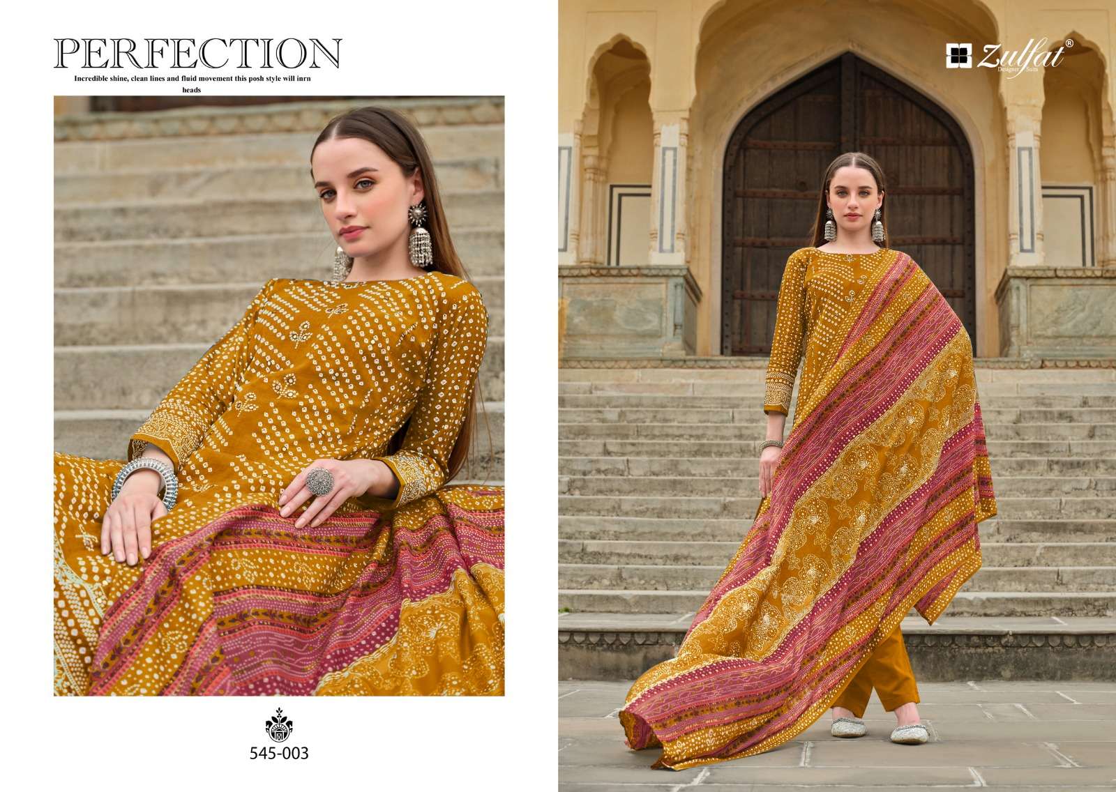 zulfat designer suits tania cotton decent look salwar suit catalog