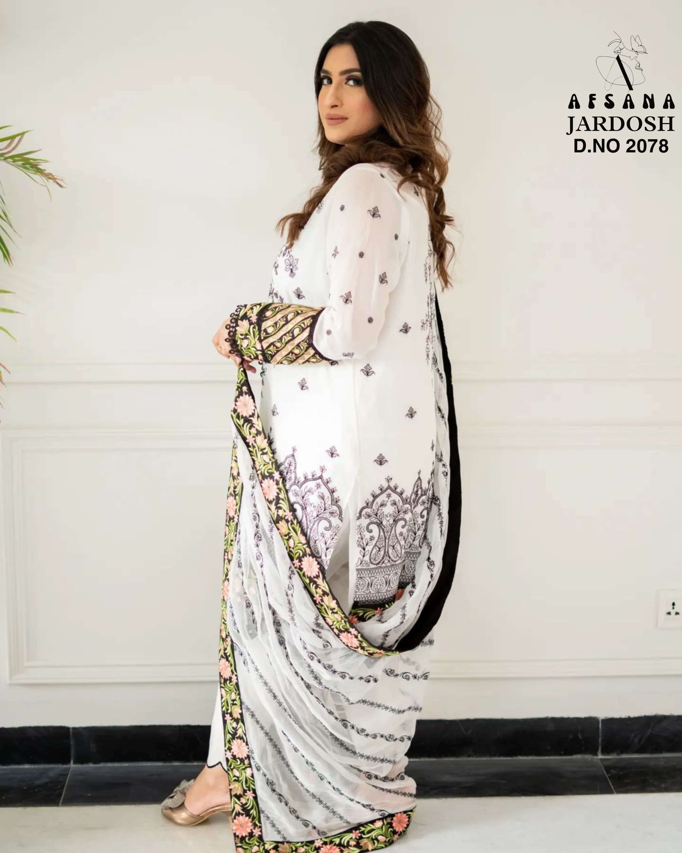 afsana jardosh d no 2078 muslin attractive look top bottom with dupatta size set