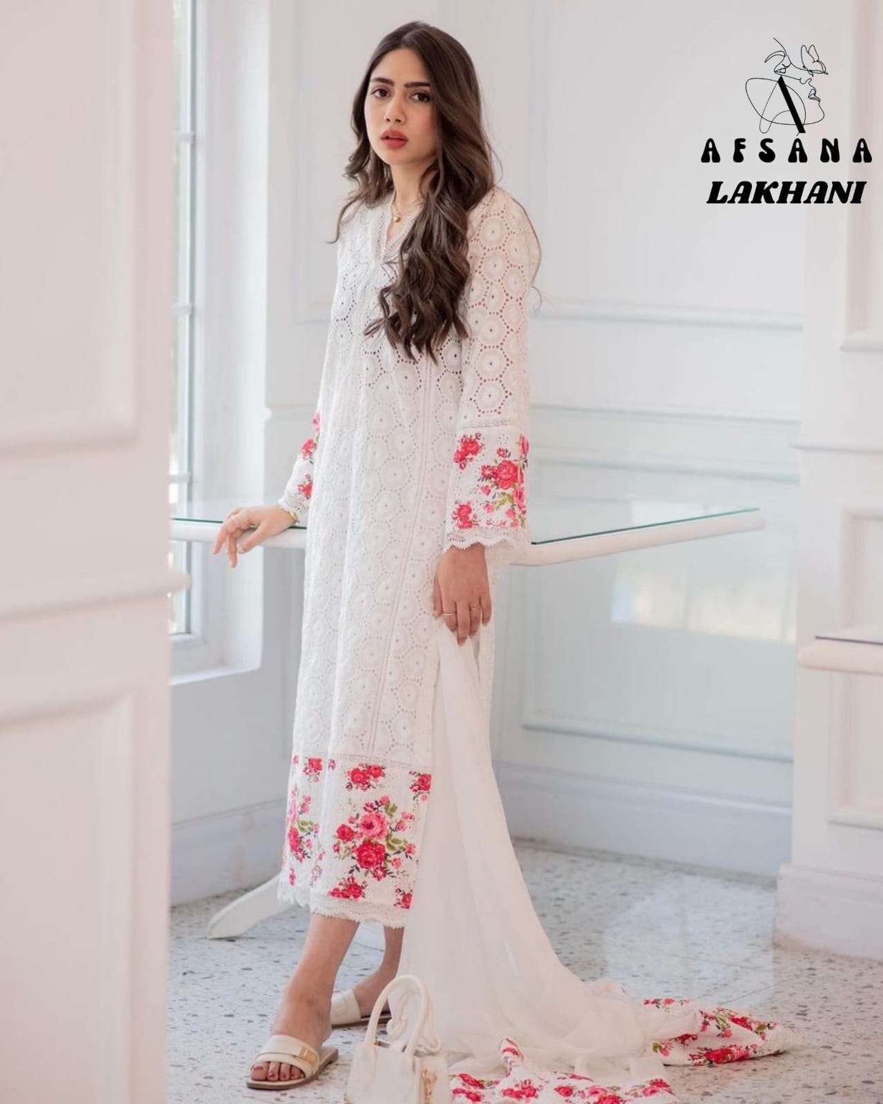 afsana lakhani cotton regal look top bottom with dupatta size set