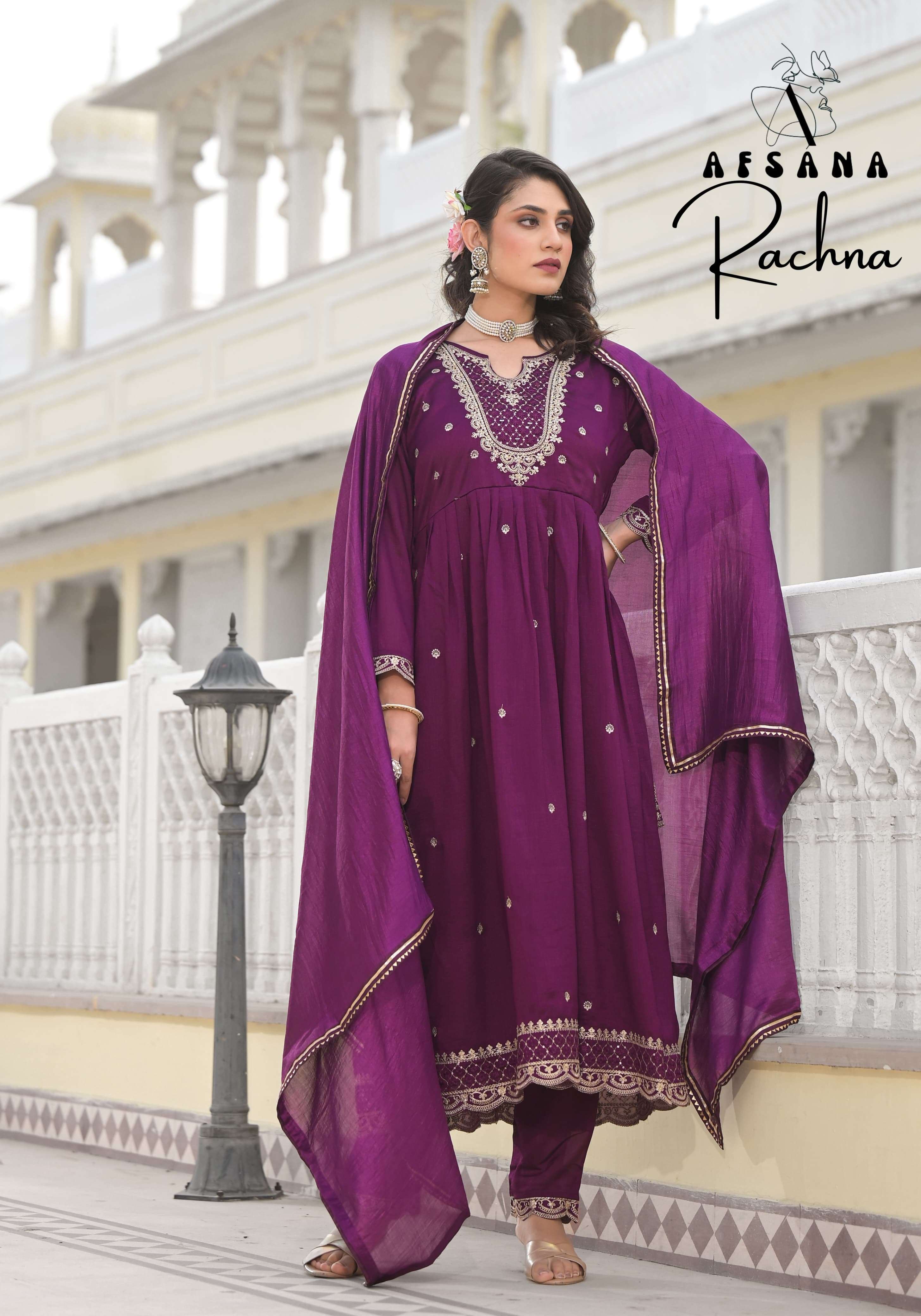 afsana rachana 2 d 2119 vichitra festive look top bottom with dupatta size set