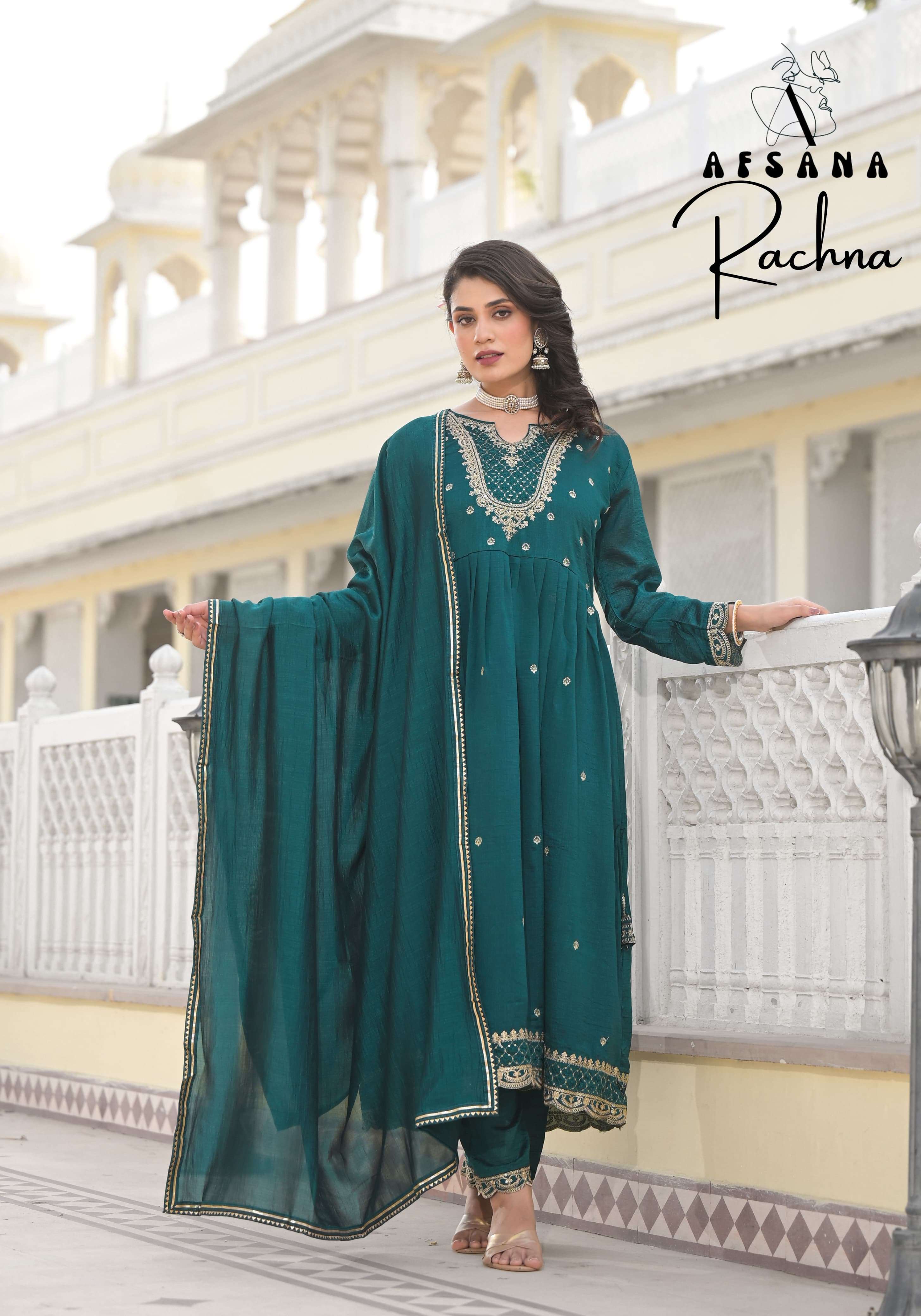 afsana rachana 2 d 2119 vichitra festive look top bottom with dupatta size set