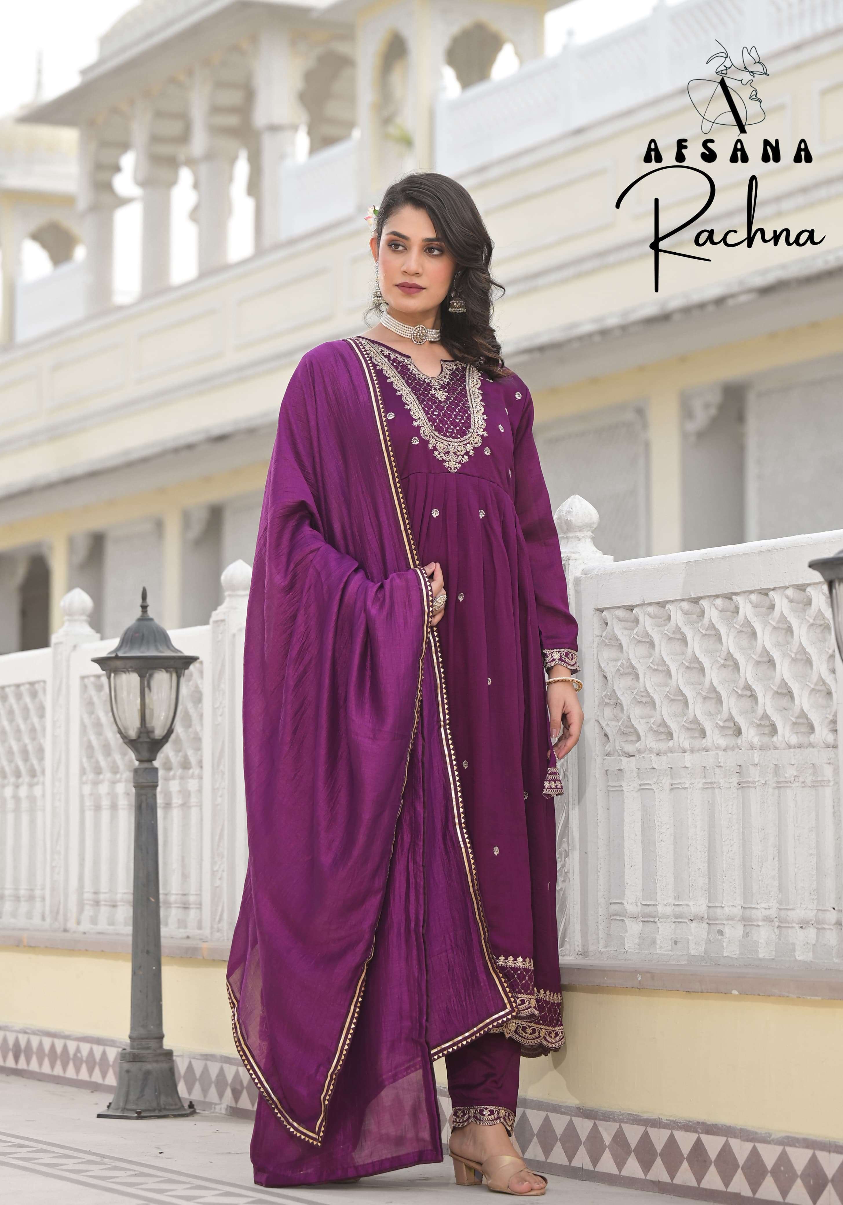 afsana rachana 2 d 2119 vichitra festive look top bottom with dupatta size set