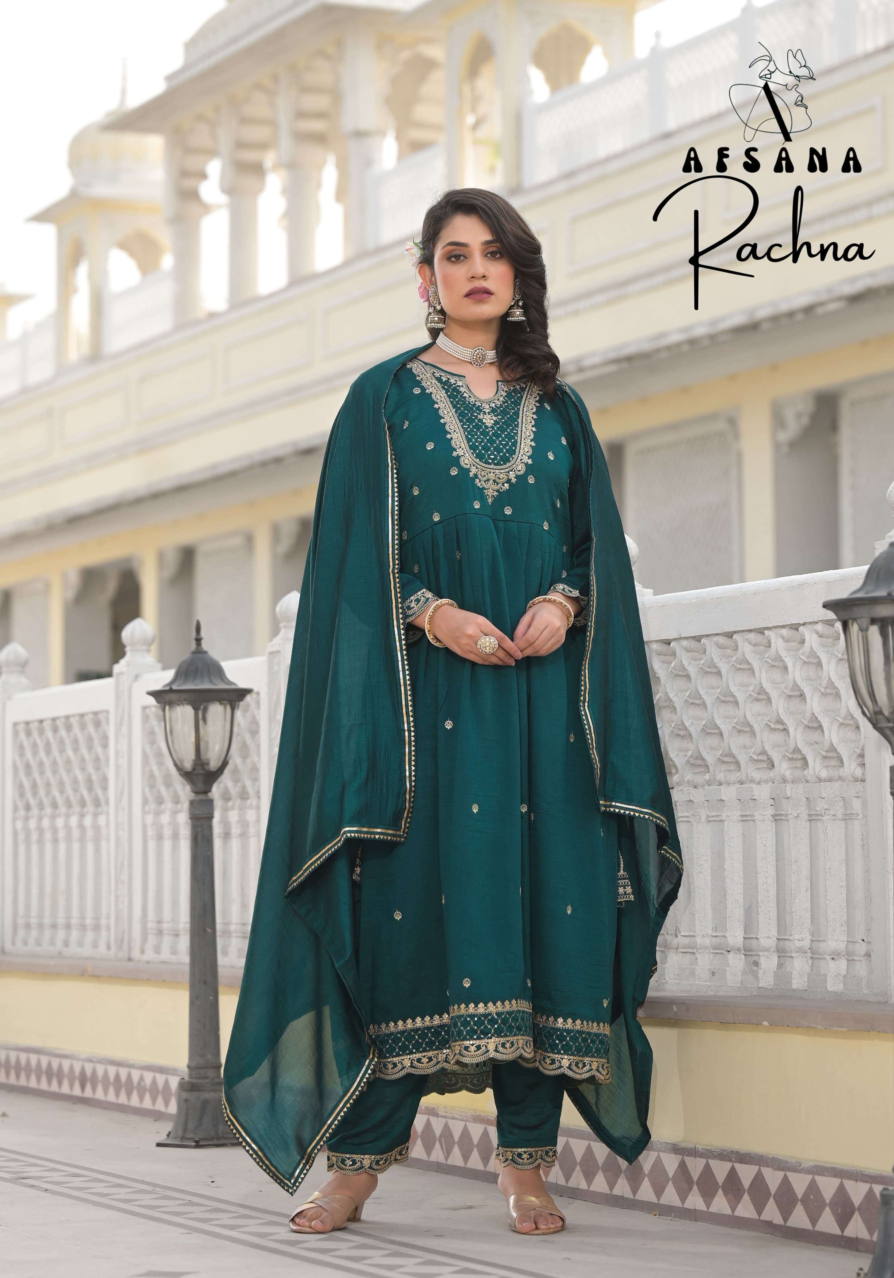 afsana rachana 2 d 2119 vichitra festive look top bottom with dupatta size set