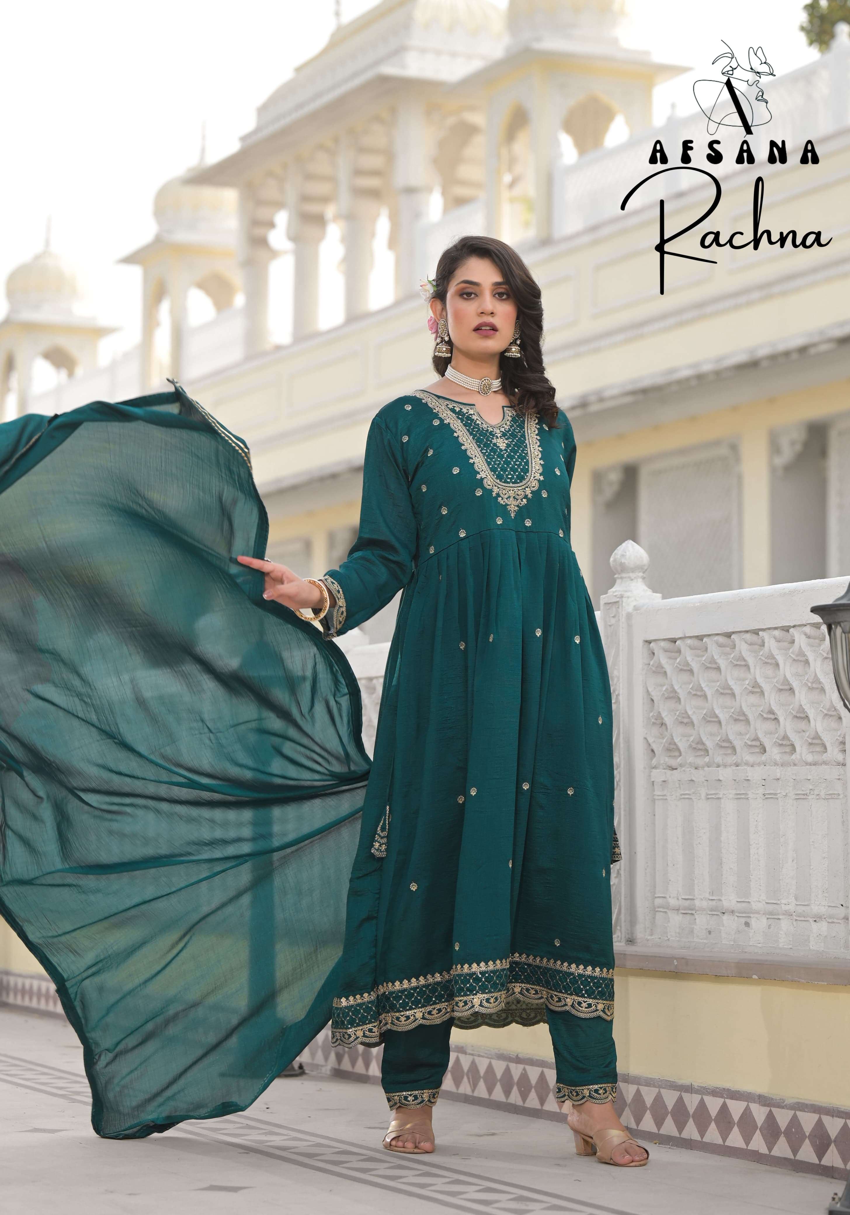 afsana rachana 2 d 2119 vichitra festive look top bottom with dupatta size set