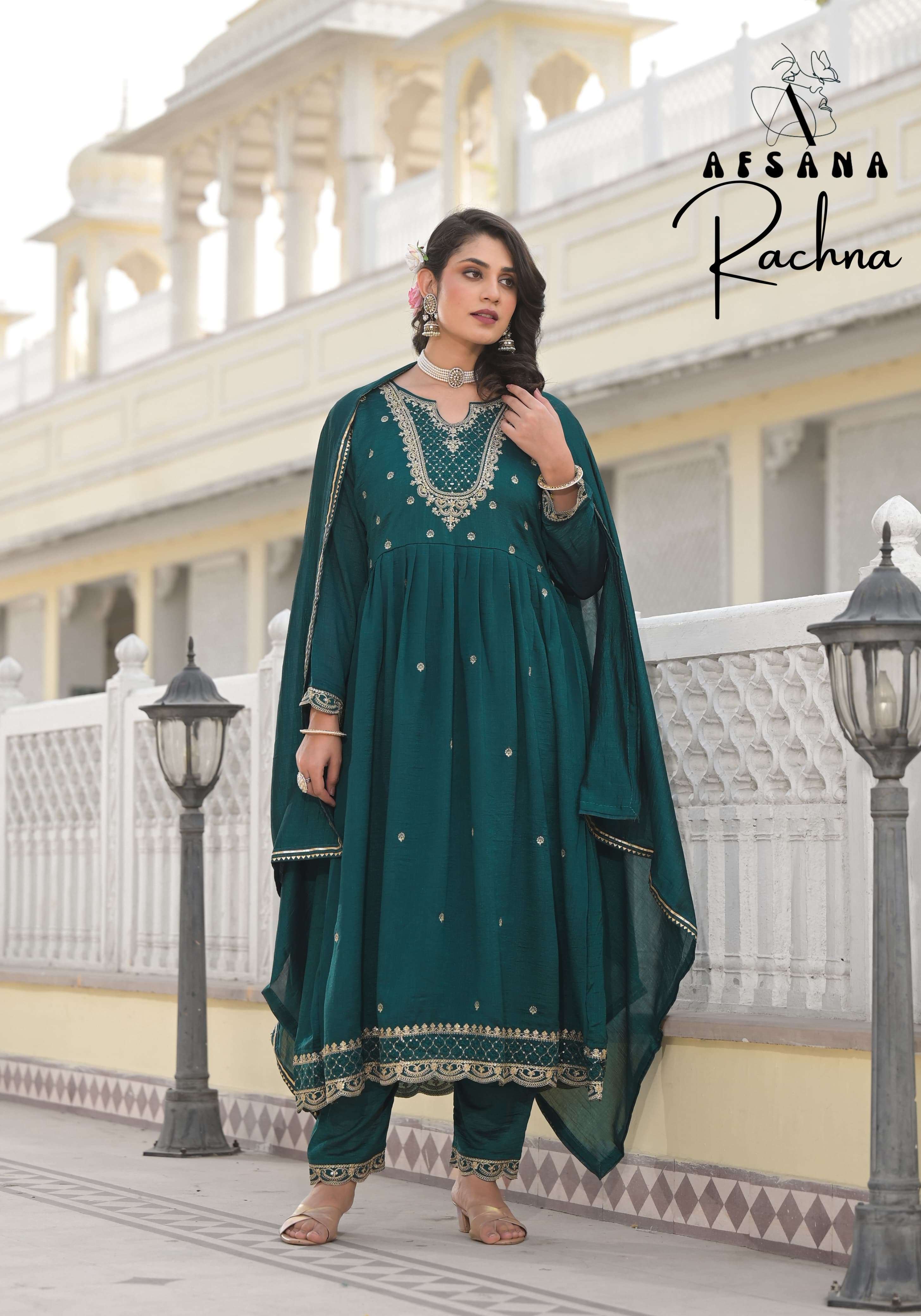 afsana rachana 2 d 2119 vichitra festive look top bottom with dupatta size set