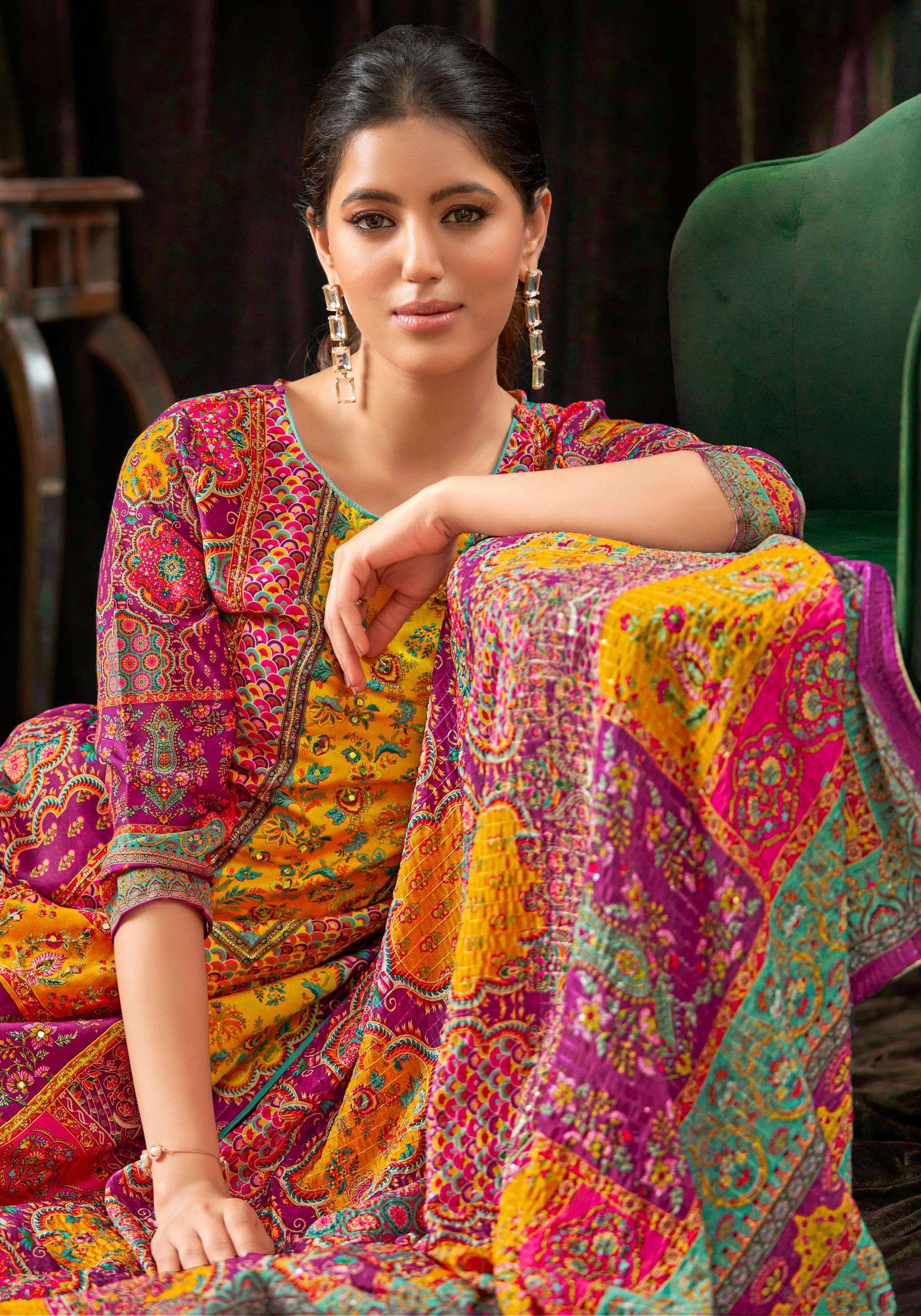 alok suit  bella 7 muslin exclusive print salwar suit catalog