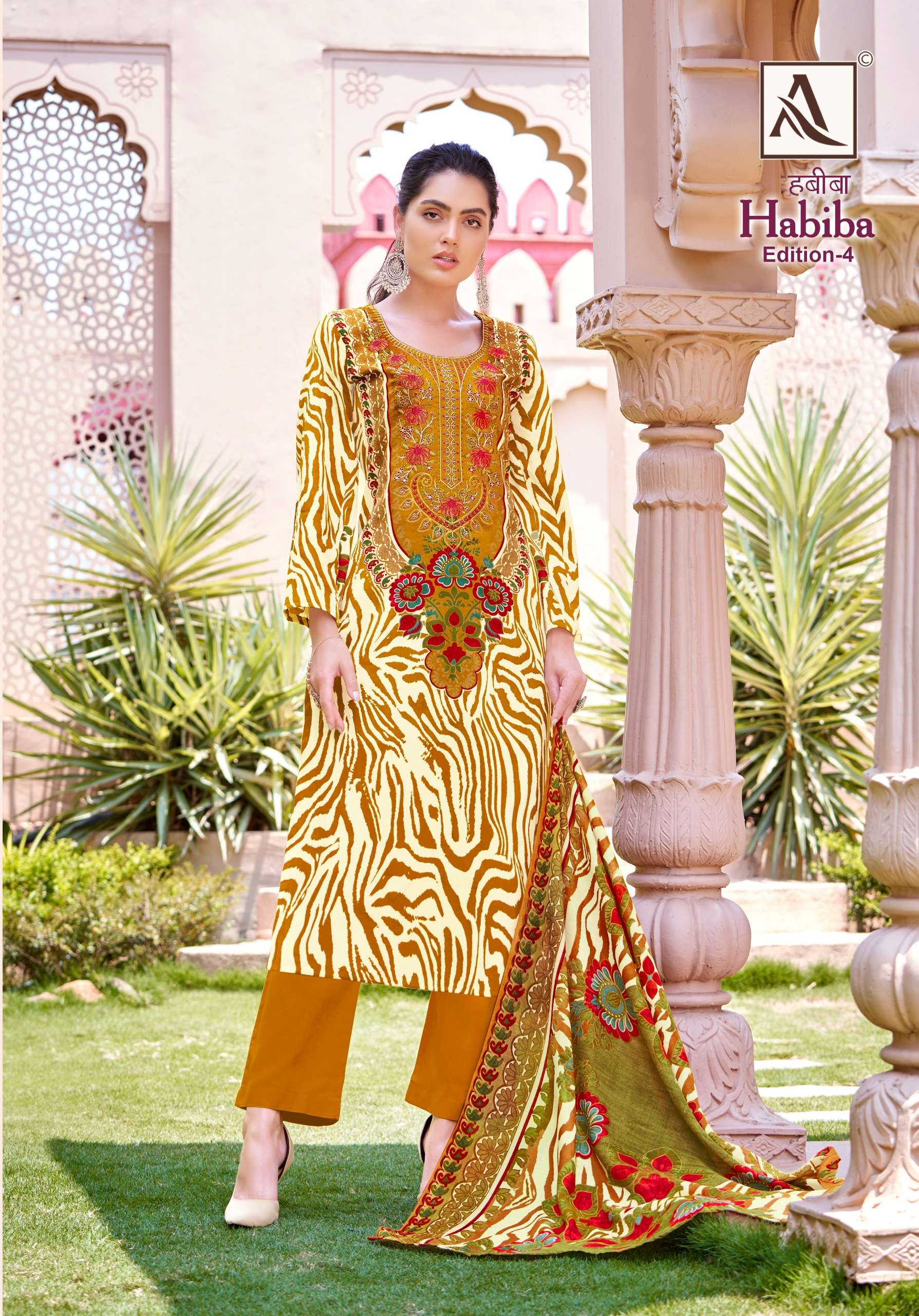 alok suit habiba 4 jam cotton regal look salwar suit catalog