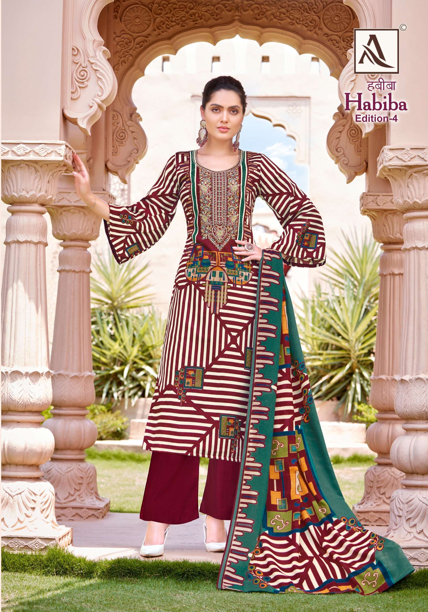 alok suit habiba 4 jam cotton regal look salwar suit catalog