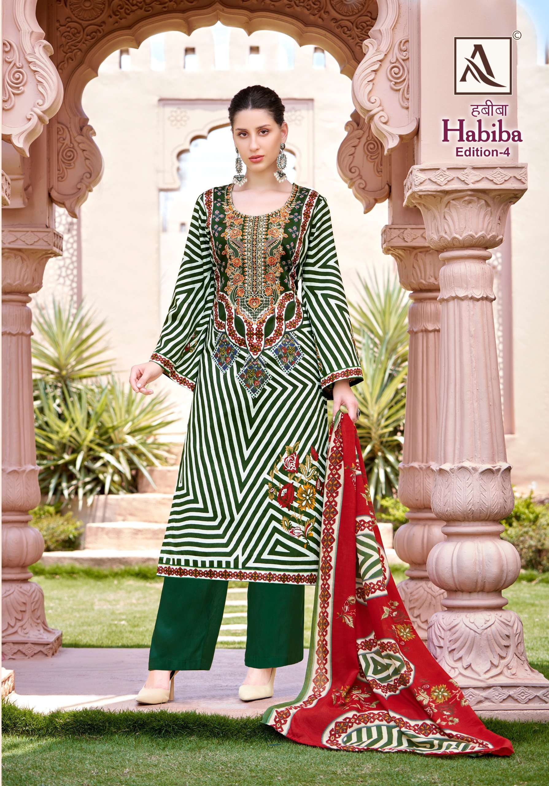 alok suit habiba 4 jam cotton regal look salwar suit catalog