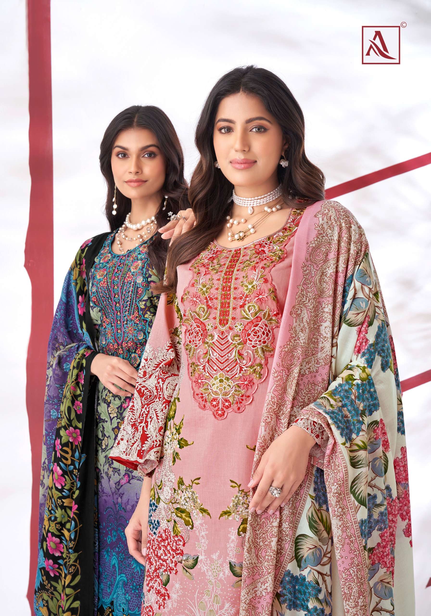 alok suit qudrat 3 camric cotton exclusive print salwar suit catalog