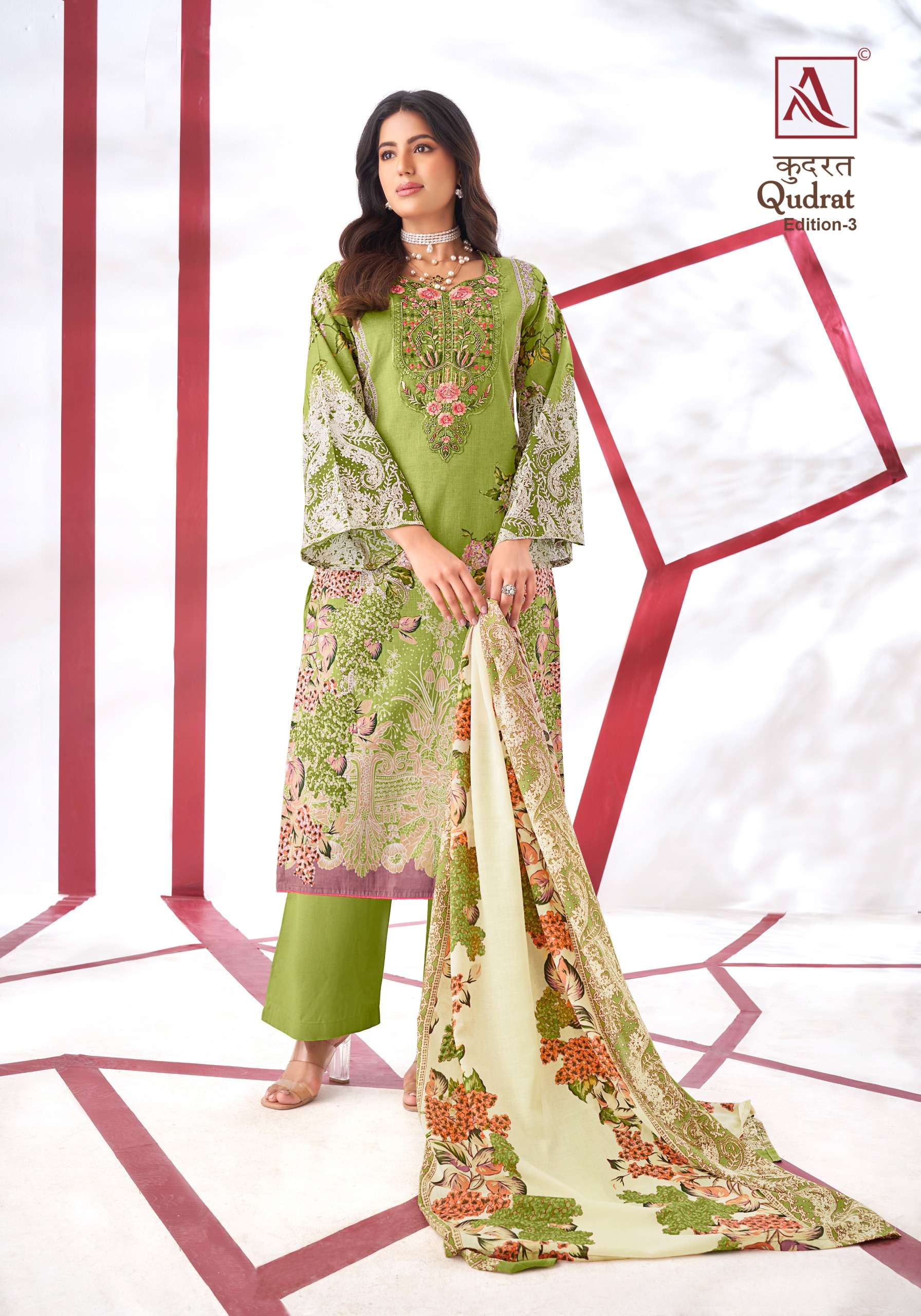 alok suit qudrat 3 camric cotton exclusive print salwar suit catalog