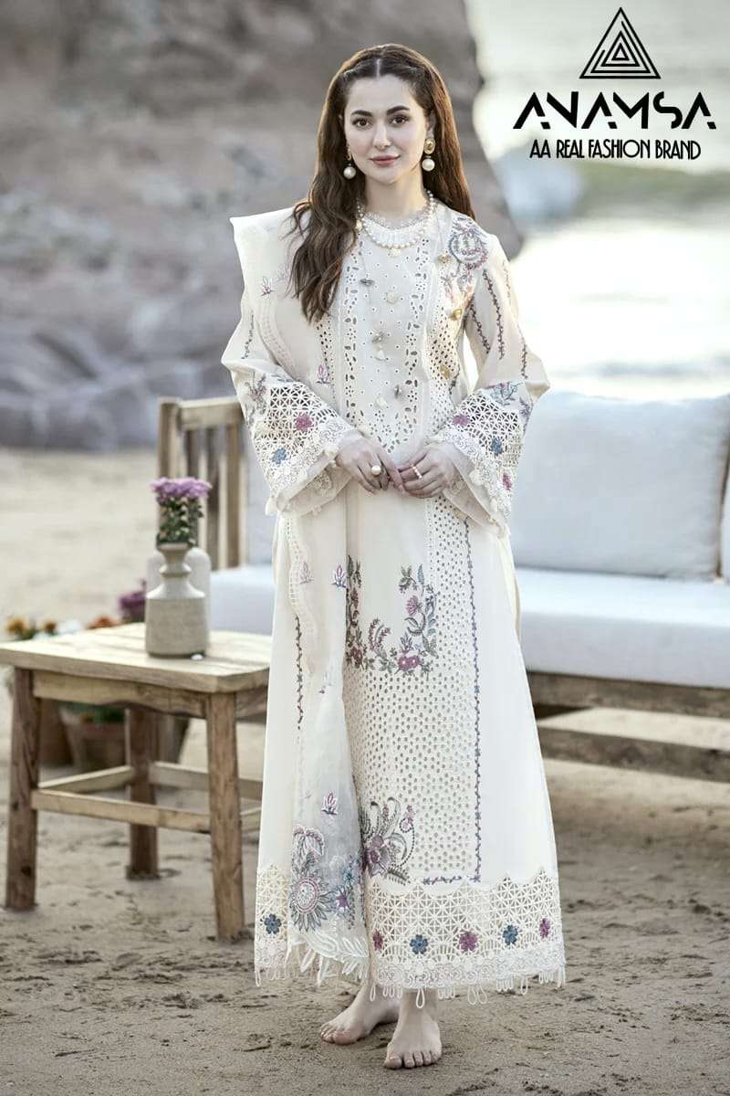 anamsa  d no 460 rayon cotton decent look salwar suit singal