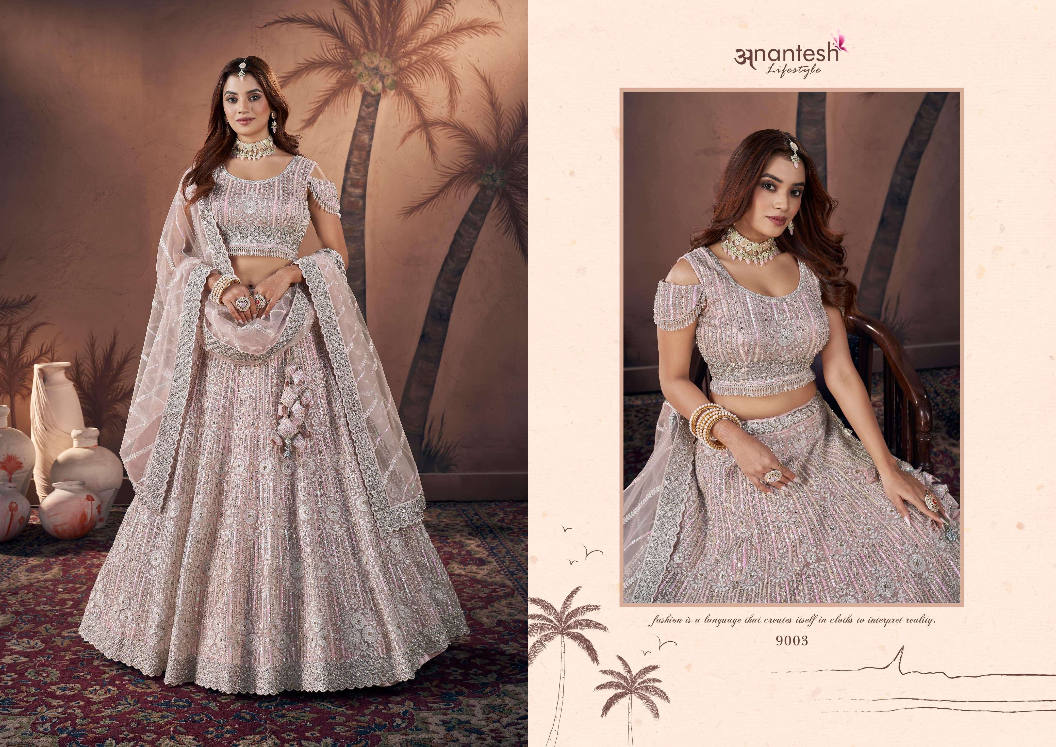 antesh life style bridal couture 2024 series 9001 to 9905 fancy festive look saree catalog