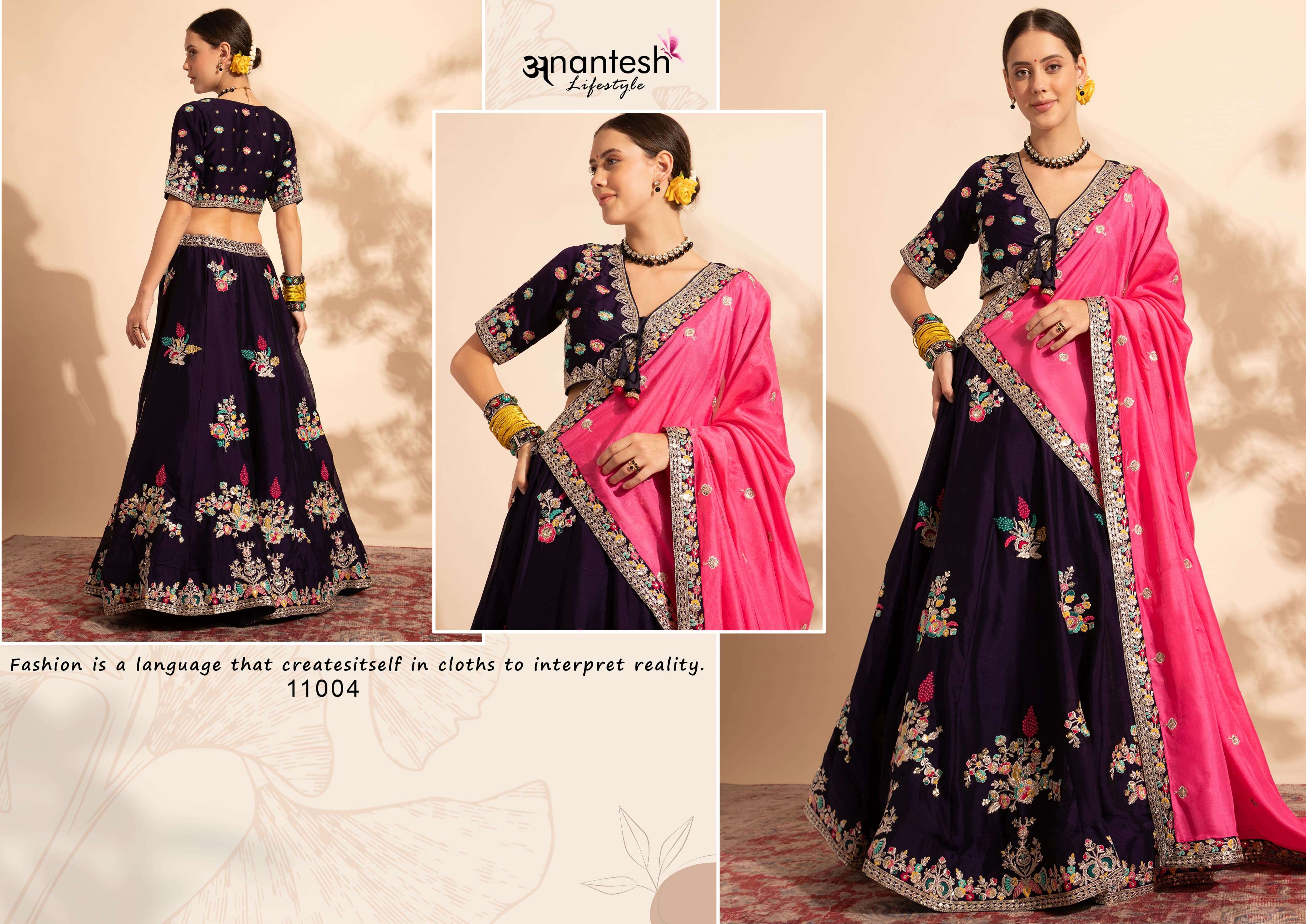 antesh life style bridesmaid vol 1 d no 11001 to 11008 fancy festive look lehenga  catalog