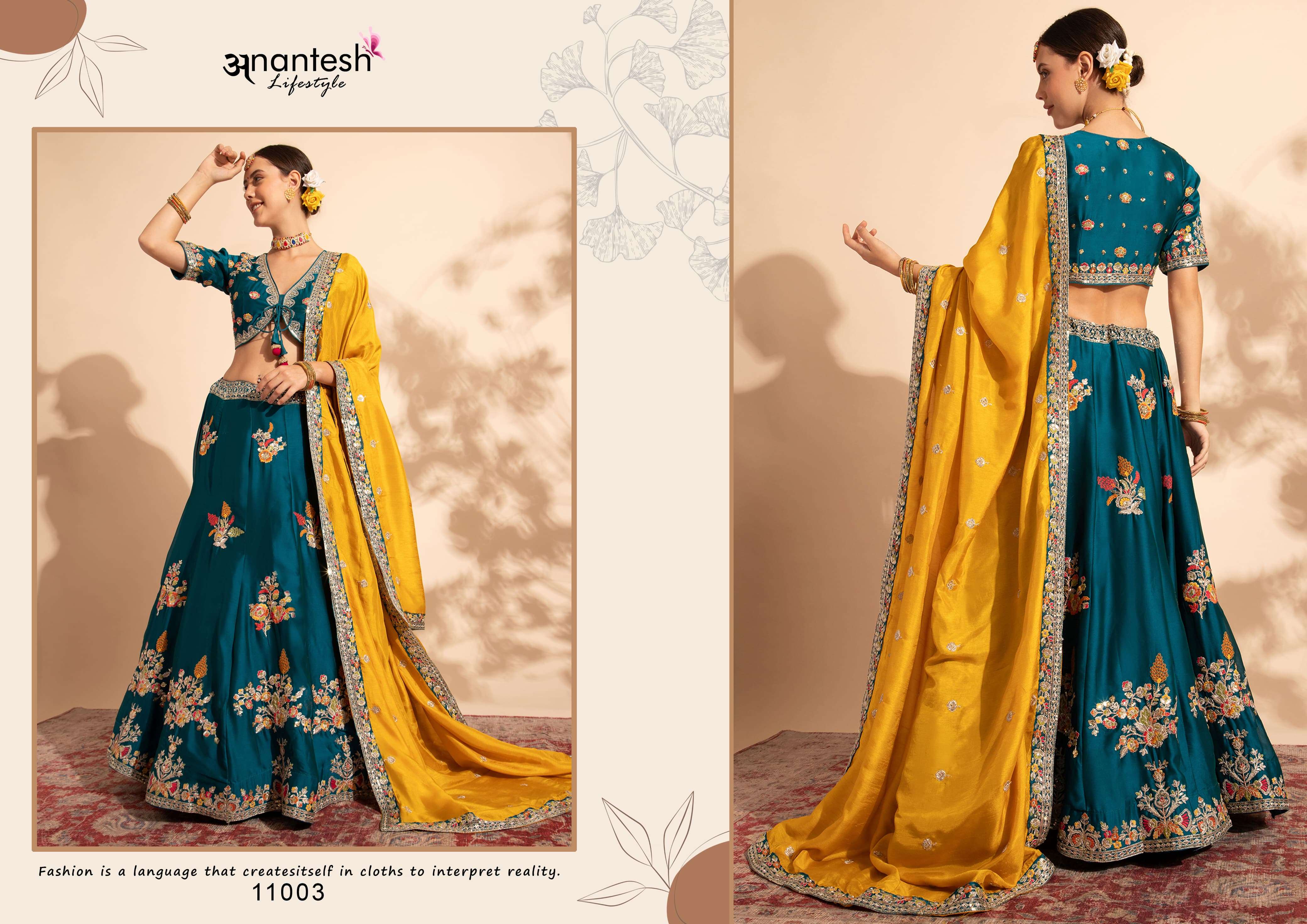 antesh life style bridesmaid vol 1 d no 11001 to 11008 fancy festive look lehenga  catalog